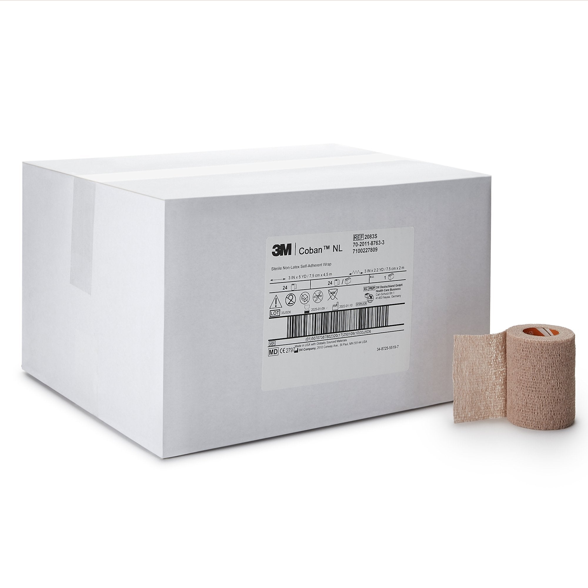 Cohesive Bandage 3M™ Coban™ LF 3 Inch X 5 Yard Self-Adherent Closure Tan Sterile Standard Compression - image 7