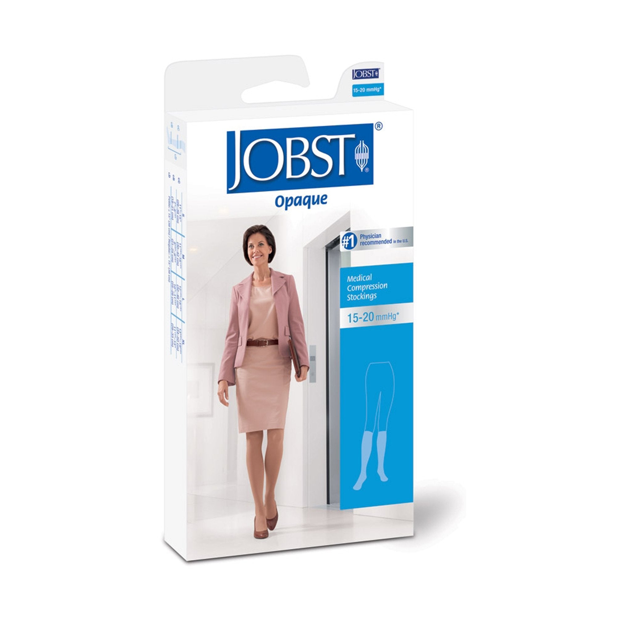 Compression Stocking Jobst® Opaque Knee High Medium Natural Closed Toe - image 2