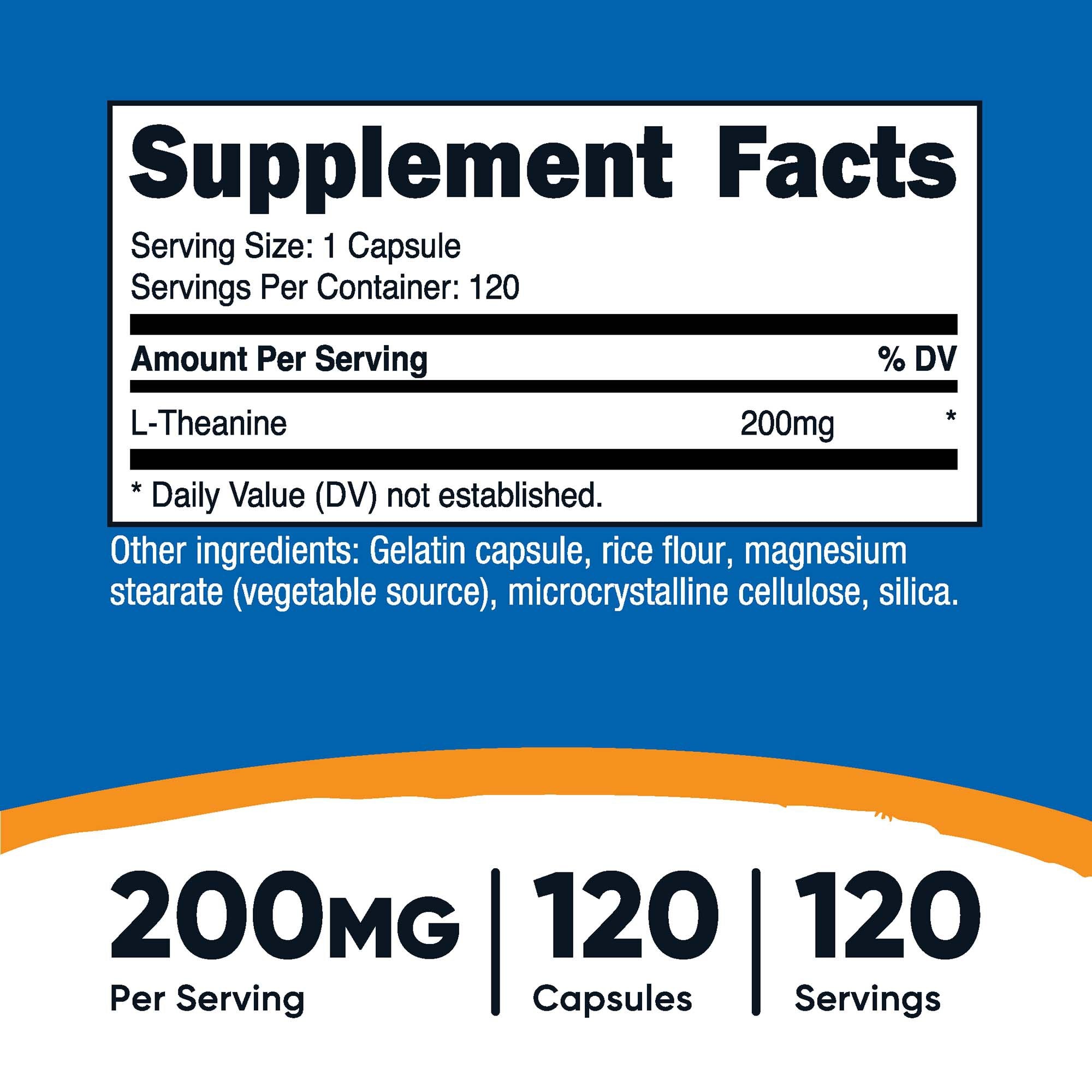 Dietary Supplement nutricost® L-Theanine 200 mg Strength Capsule 120 Per Bottle - image 5