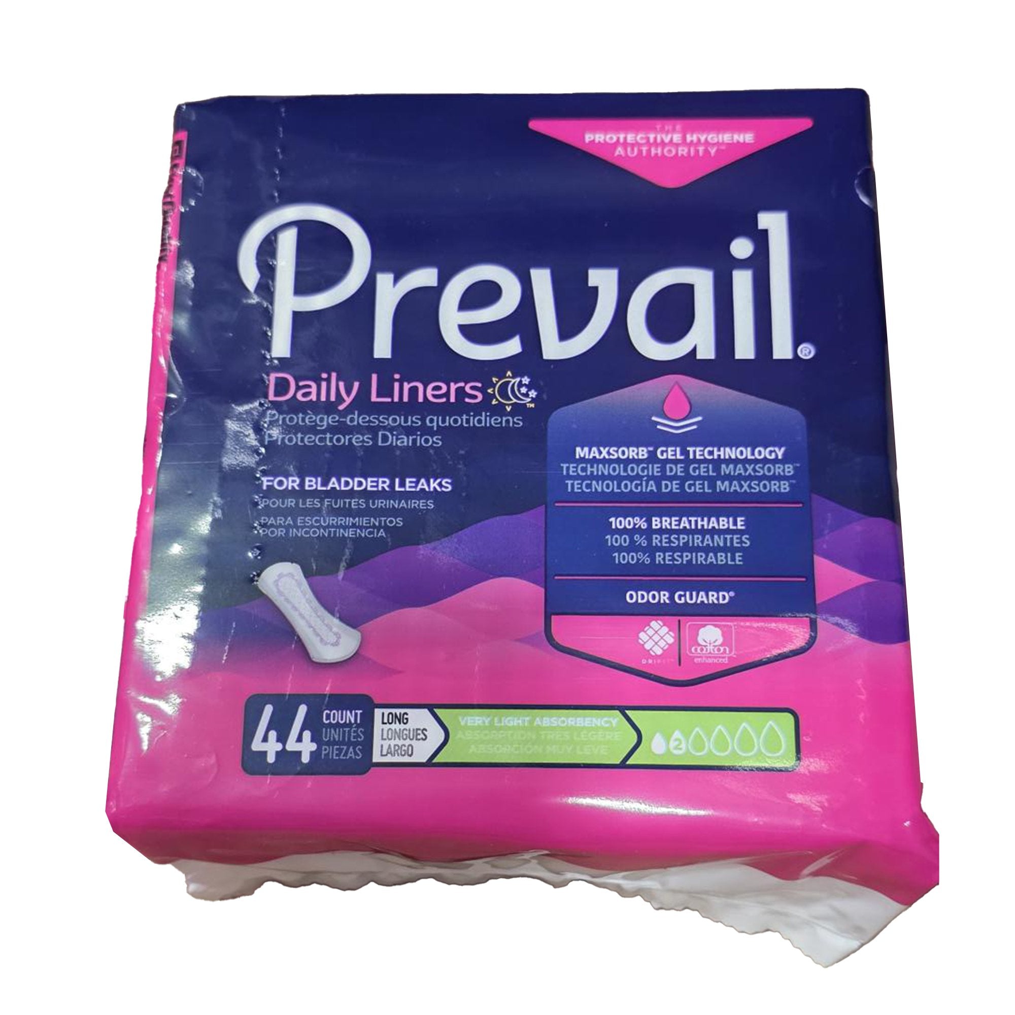 Prevail® Daily Bladder Control Pad, Very Light, Long Length