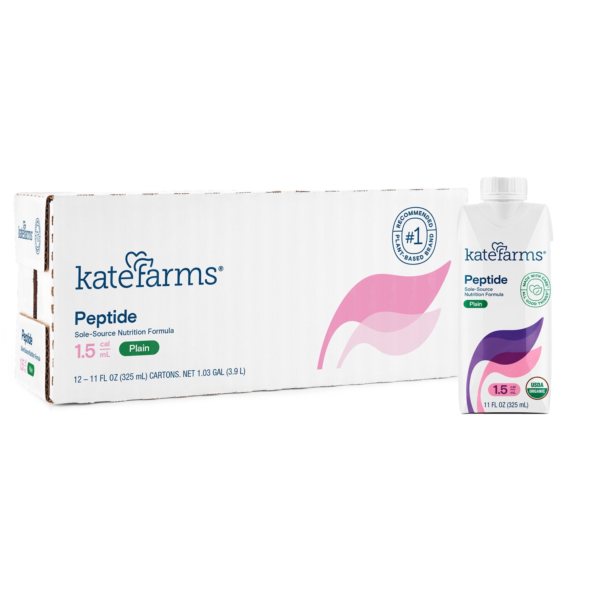 Oral Supplement Kate Farms Peptide 1.5 Plain Flavor Liquid 11 oz. Carton - image 2