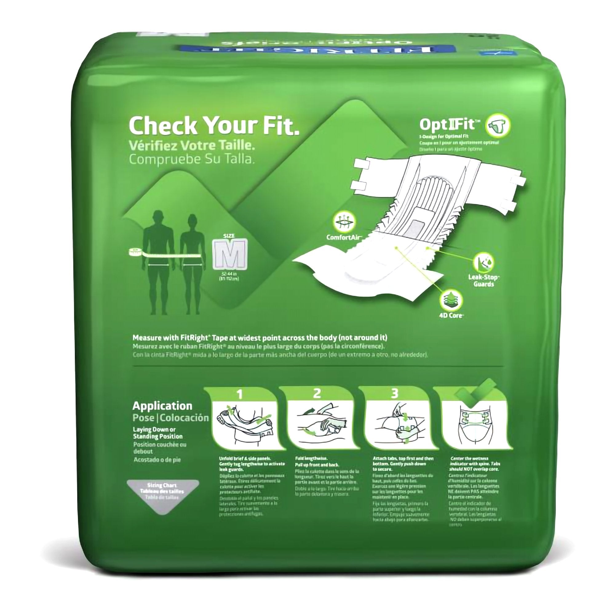 Incontinence Brief FitRight™ Plus Adult Medium Unisex Disposable Moderate Absorbency - image 2