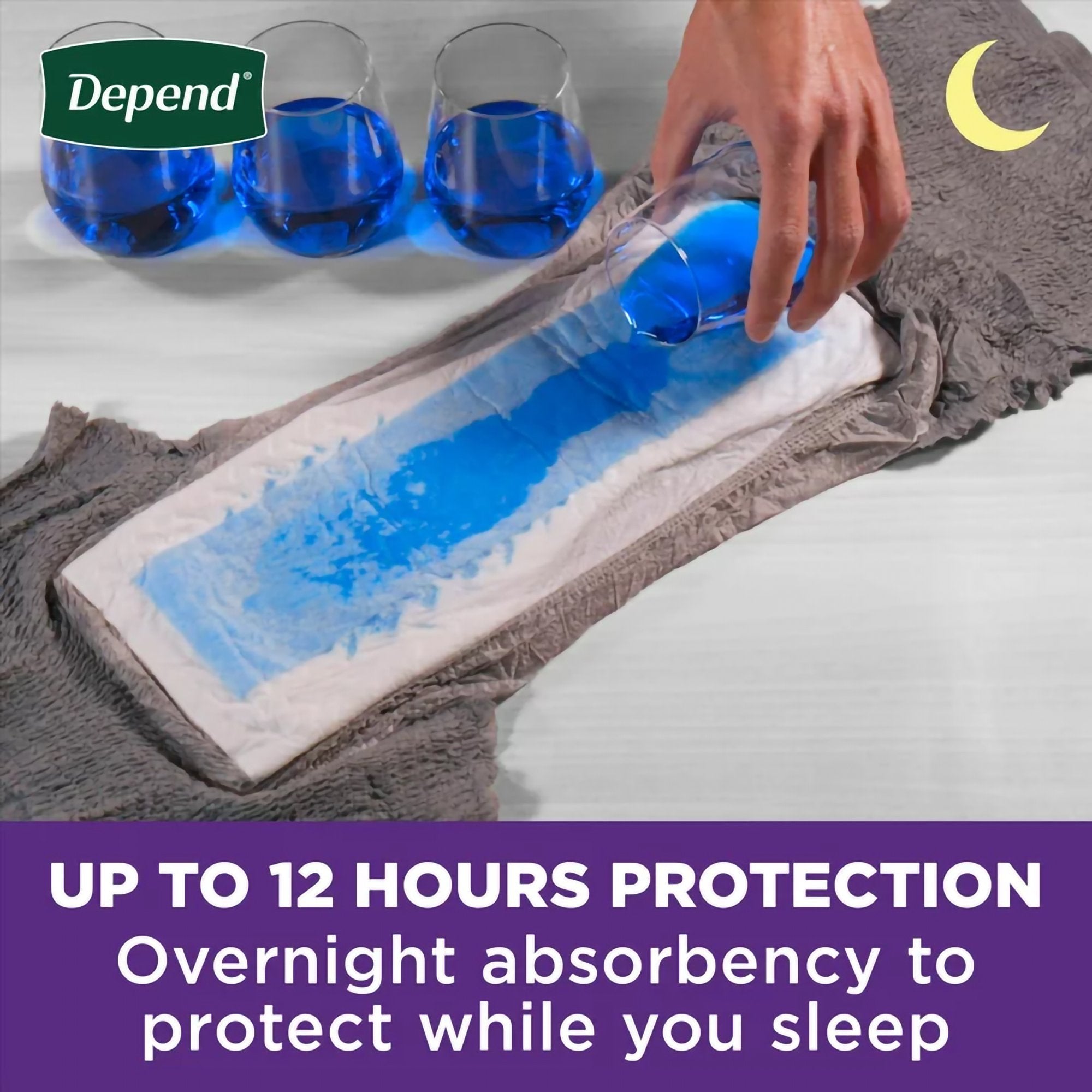 Absorbent Underwear Depend® Night Defense® Pull On with Tear Away Seams Adult Small / Medium Male Disposable Heavy Absorbency - image 2