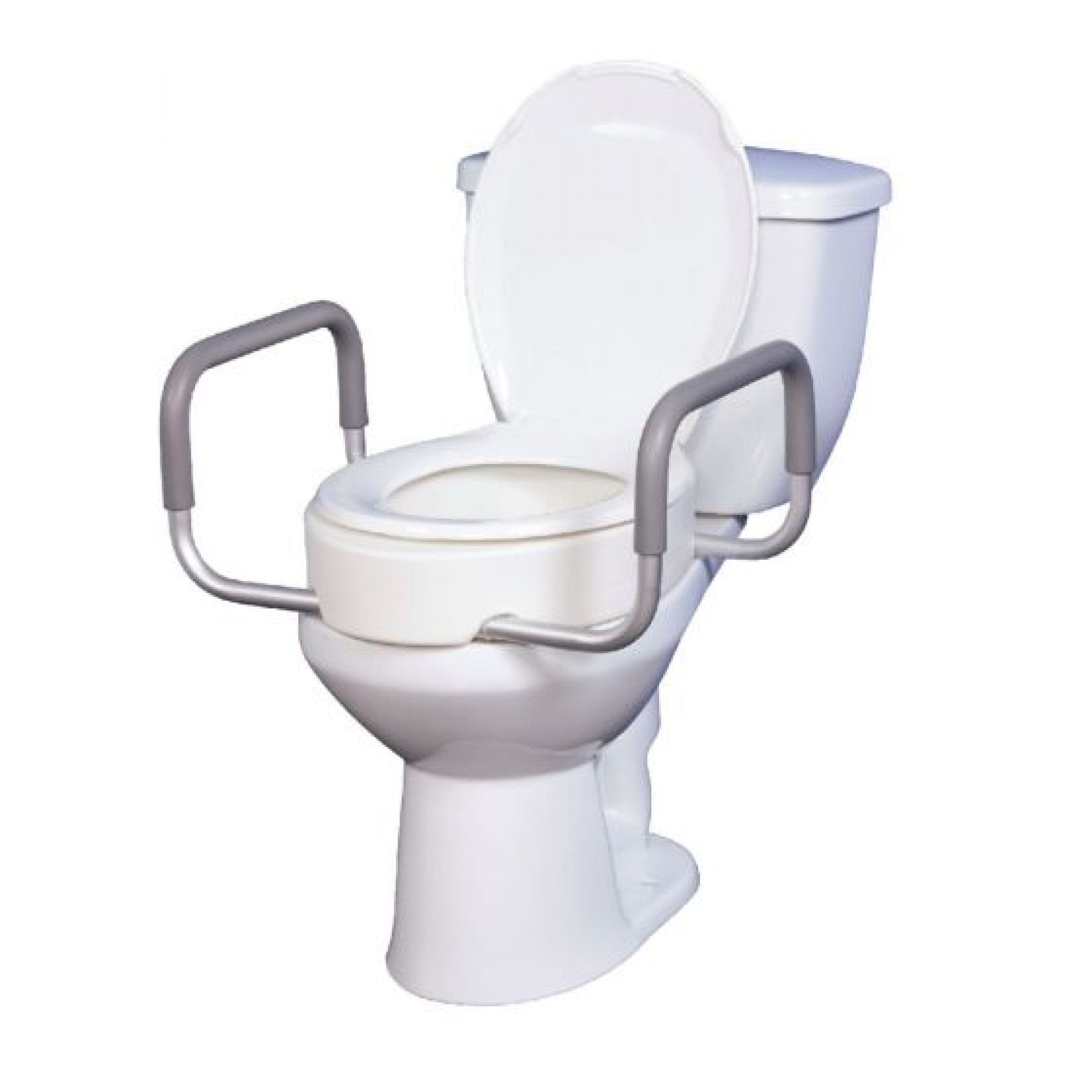 Raised Toilet Seat with Arms drive™ Premium 3-1/2 Inch Height Standard Round 300 lbs. Weight Capacity