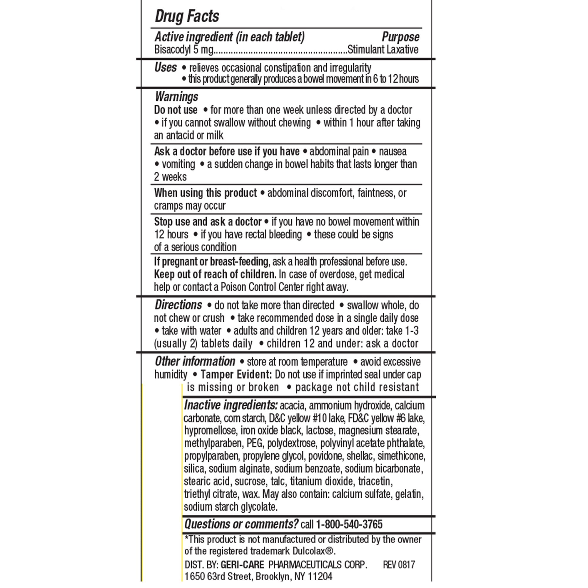 Laxative Tablet 25 per Bottle Bisacodyl USP - image 3