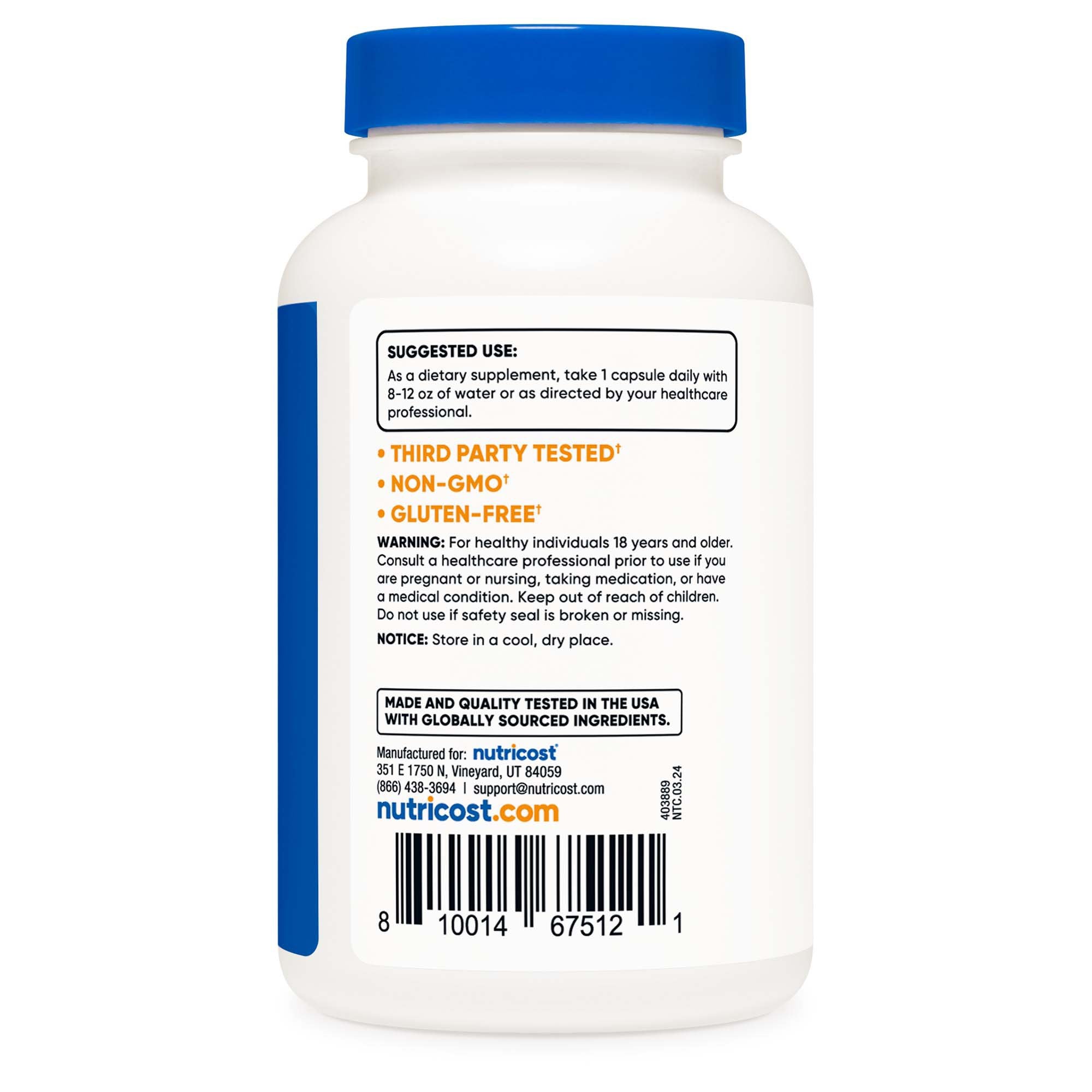 Dietary Supplement nutricost® 5-HTP 5-Hydroxytrptophan 100 mg Strength Capsule 240 Per Bottle - image 3