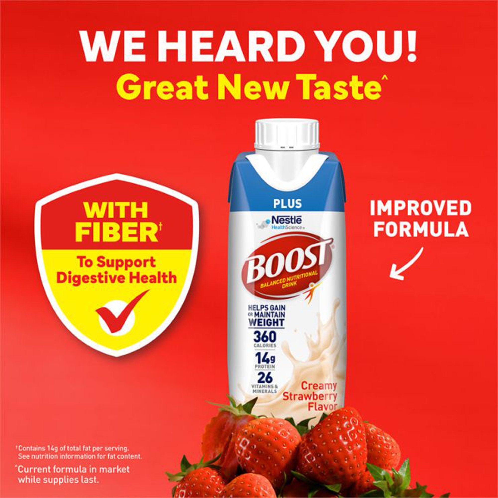 Oral Supplement Boost Plus® Creamy Strawberry Flavor Liquid 8 oz. Carton - image 4