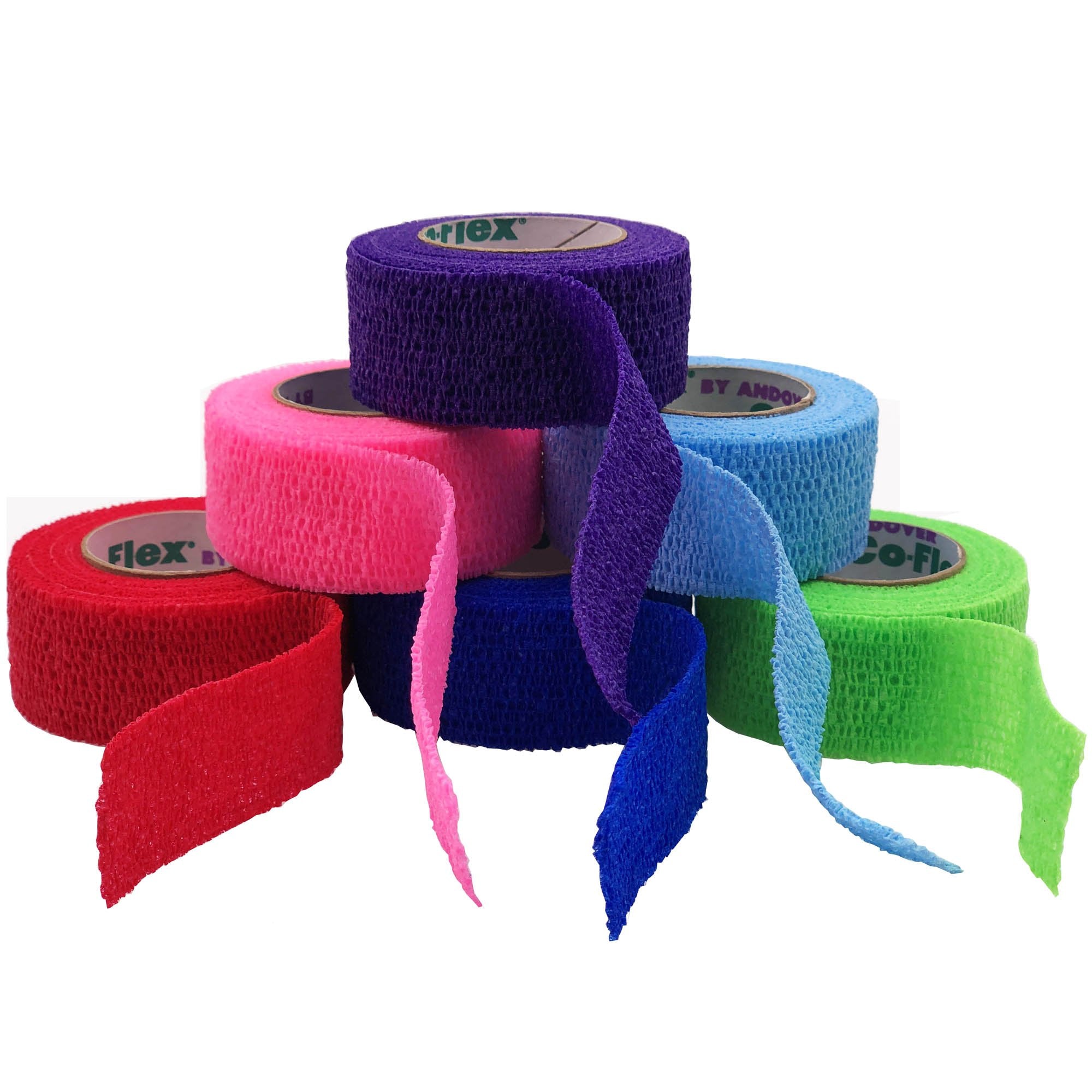 Cohesive Bandage CoFlex® 1-1/2 Inch X 5 Yard Self-Adherent Closure Neon Pink / Blue / Purple / Light Blue / Neon Green / Red NonSterile 14 lbs. Tensile Strength - image 2