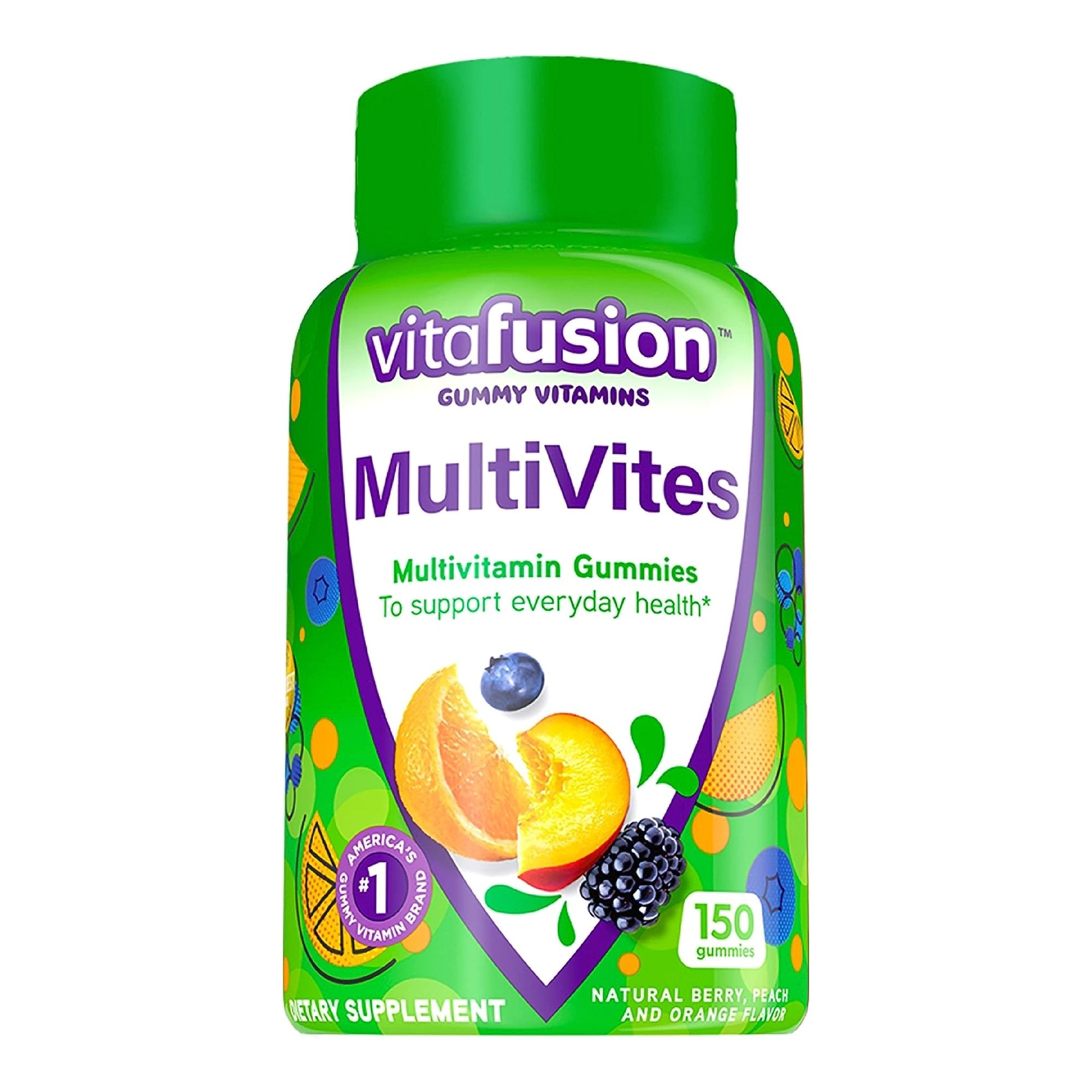 Multivitamin Supplement Vitafusion® MultiVites® Vitamin A / Ascorbic Acid / Vitamin D 2,500 IU - 800 IU - 20 mg Strength Gummy 150 per Bottle Assorted Fruit Flavor