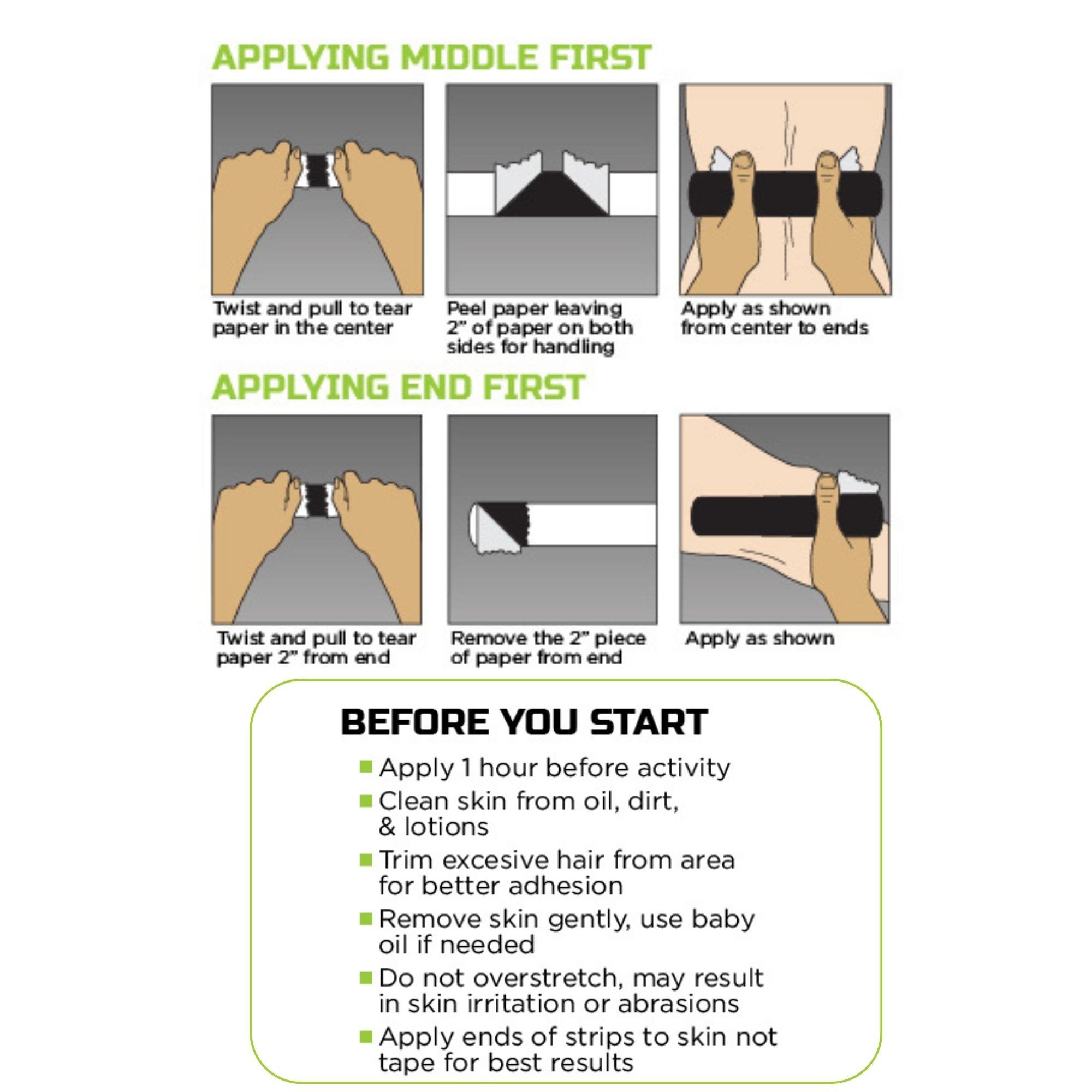 Kinesiology Tape Green Drop™ Black 2 X 10 Inch Nylon / Polyester / Spandex NonSterile - image 6
