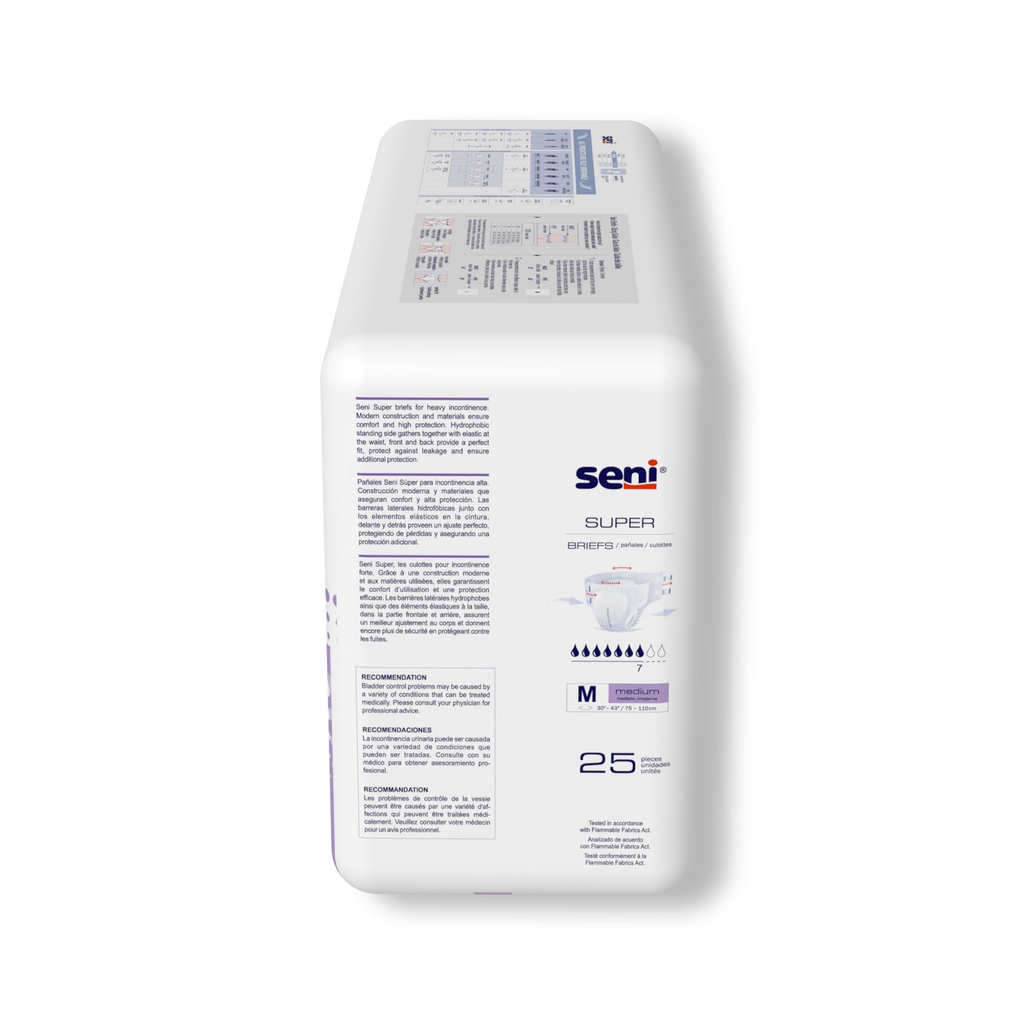 Incontinence Brief Seni® Super Adult Medium Unisex Disposable Heavy Absorbency - image 6