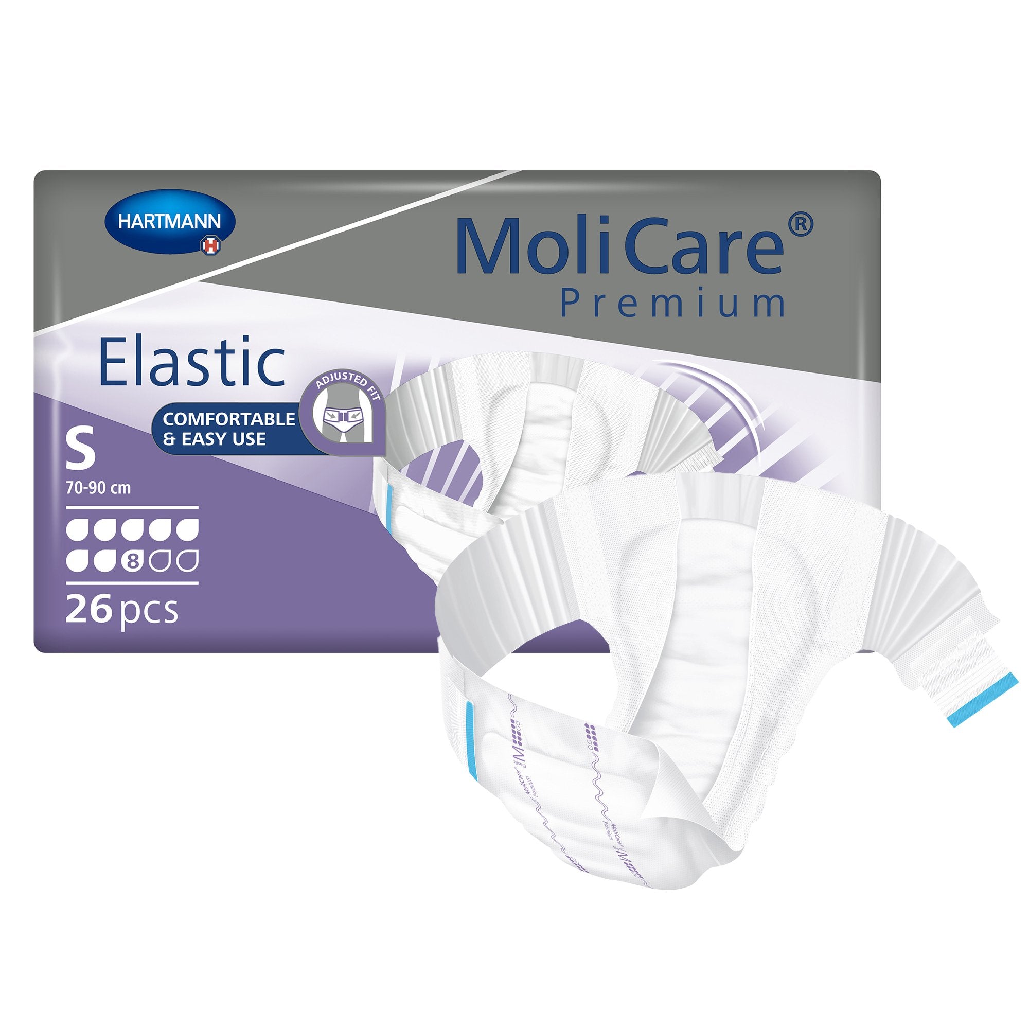 Incontinence Brief MoliCare® Premium Elastic 8D Adult Small Unisex Disposable Heavy Absorbency