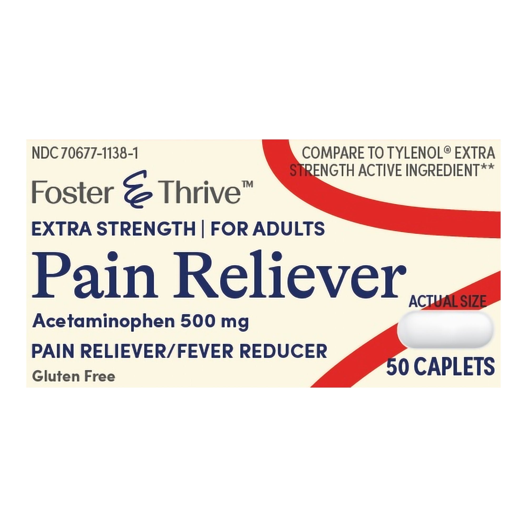 Foster & Thrive™ Pain Reliever Acetaminophen 500 mg Caplets Extra Strength