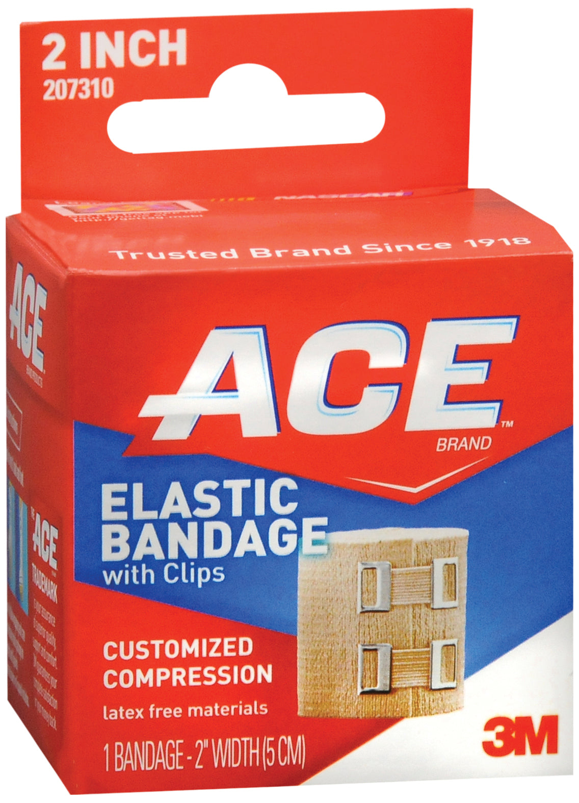 Elastic Bandage 3M™ ACE™ 2 Inch Width Clip Detached Closure Tan NonSterile Standard Compression