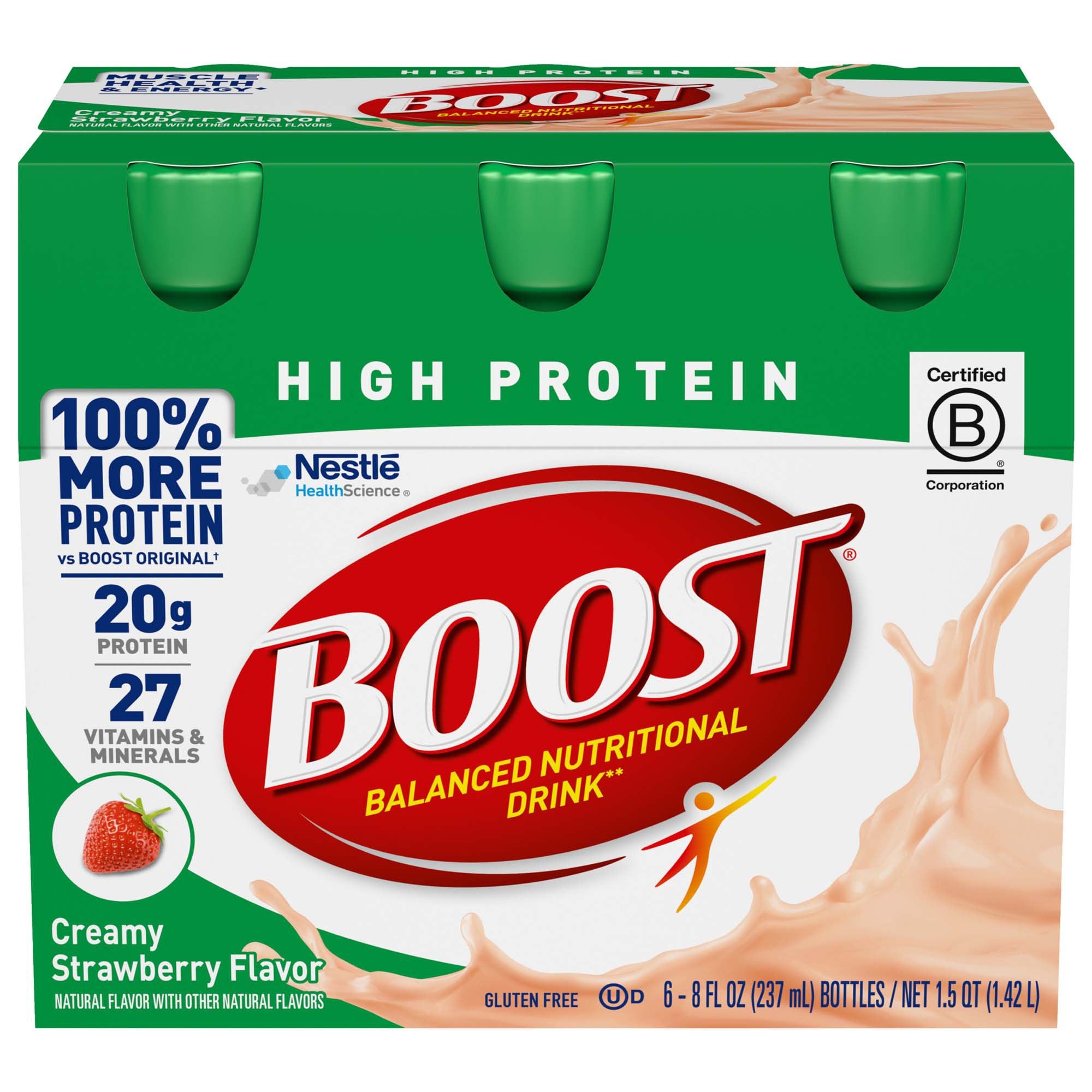 Oral Supplement Boost® High Protein Creamy Strawberry Flavor Liquid 8 oz. Bottle