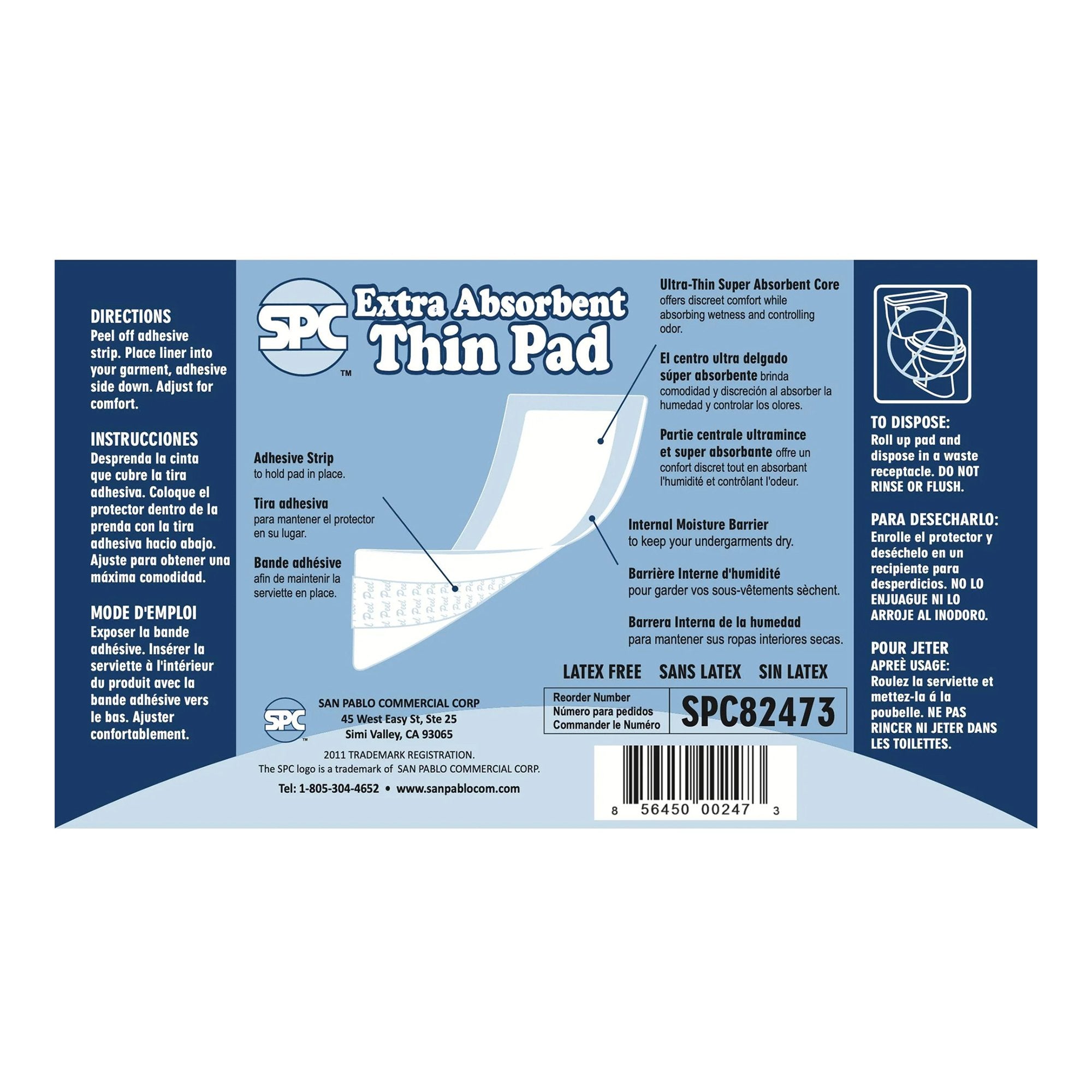 Incontinence Liner SPC 12 Inch Length Moderate Absorbency Thermal Bonded Core One Size Fits Most - image 3