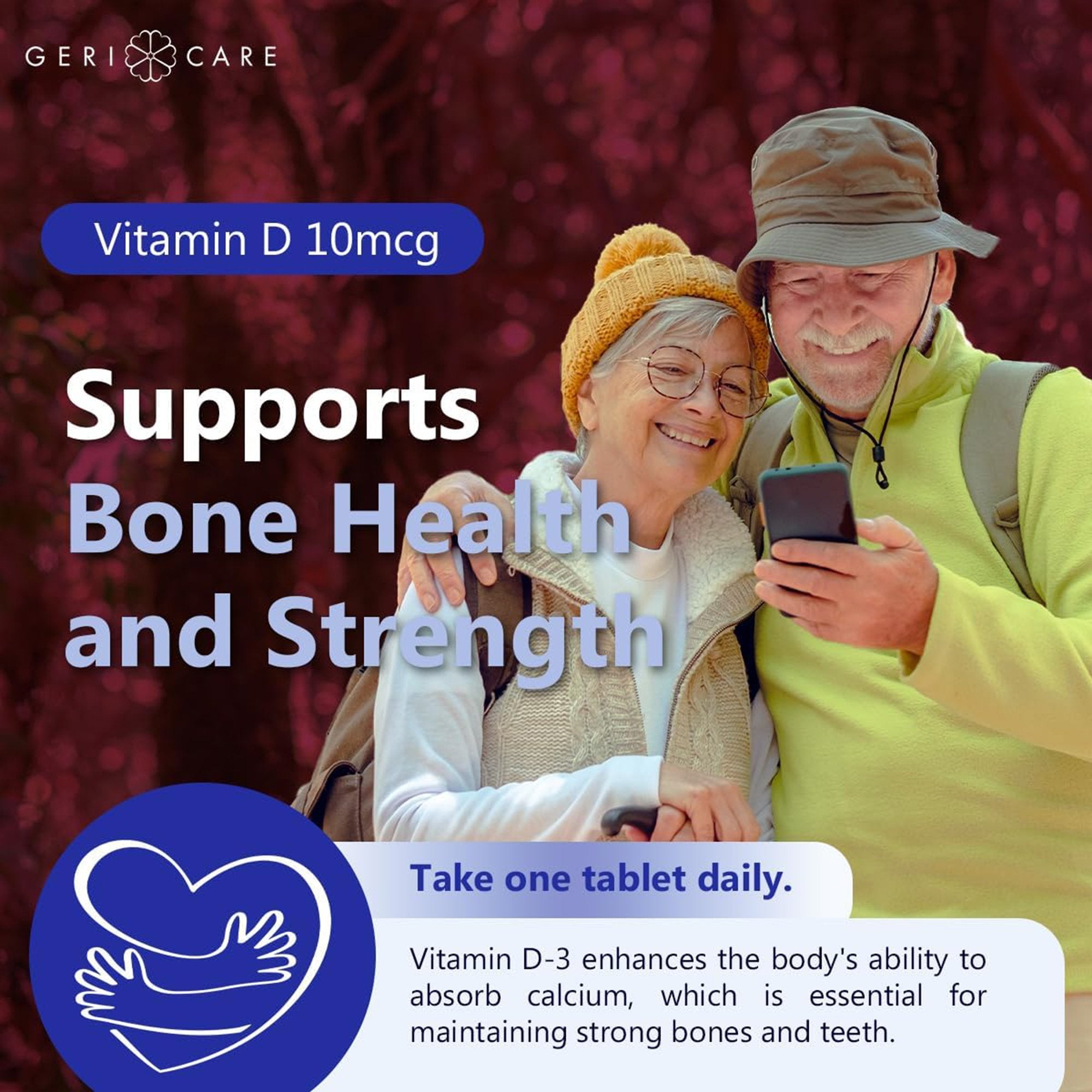 Vitamin Supplement Geri-Care® Vitamin D3 400 IU Strength Tablet 100 per Bottle - image 4