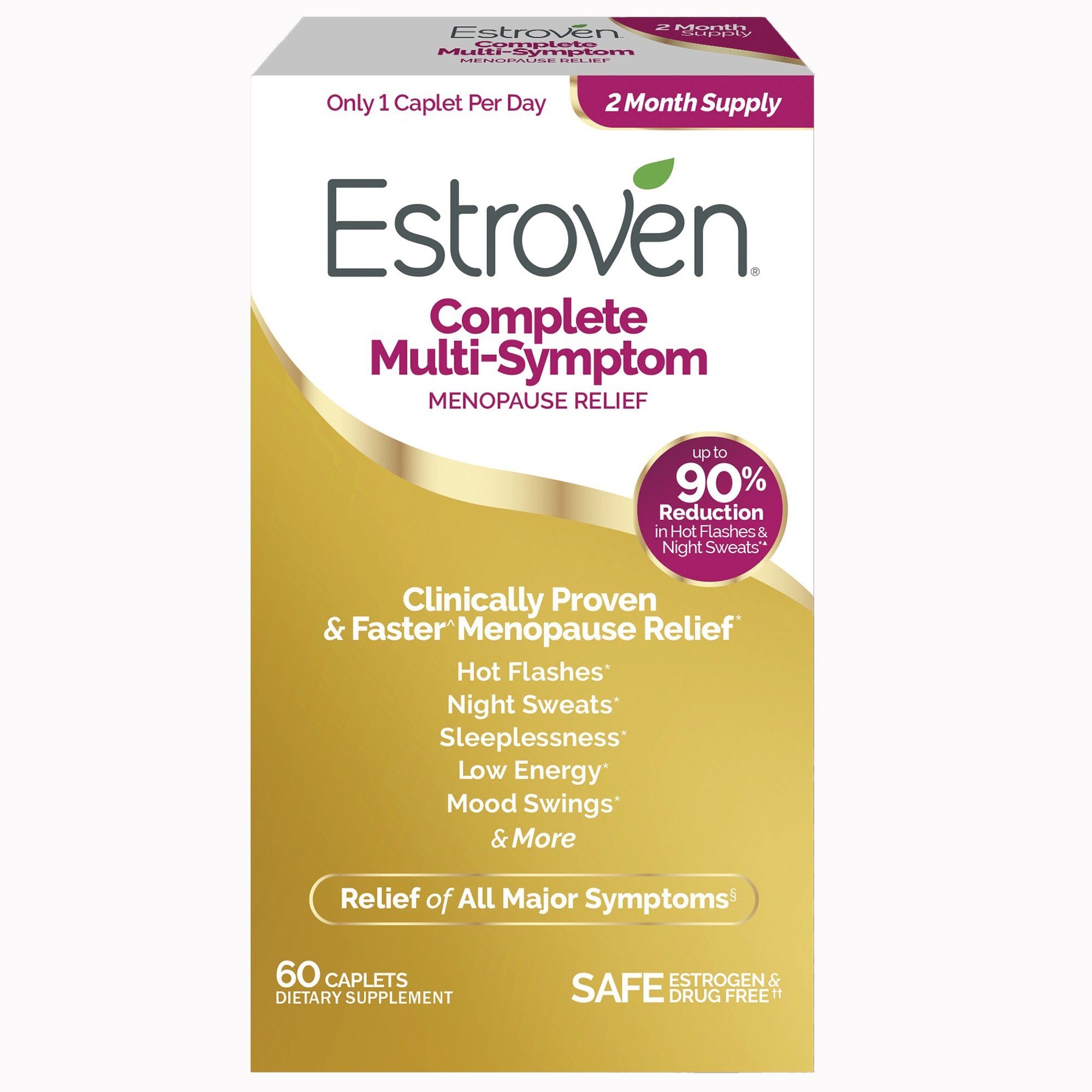 Dietary Supplement Estroven® Complete Care Rhaponic Rhubarb Root Extract 4 mg Strength Caplet 60 per Box - image 2