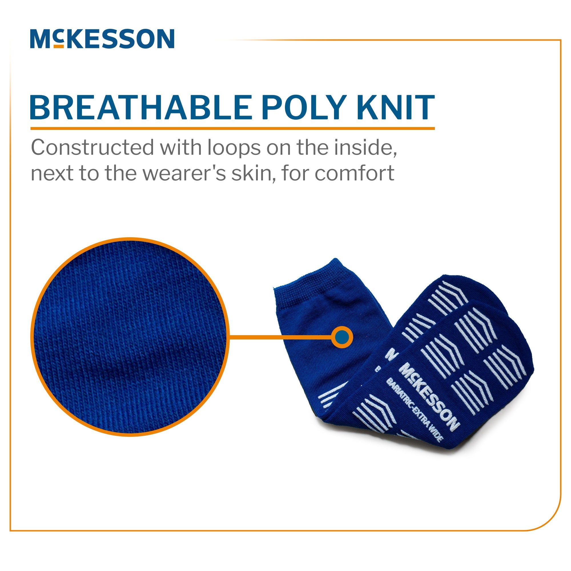 Slipper Socks McKesson Unisex Adult Bariatric / X-Wide Double Tread Single Patient Use Royal Blue - image 2