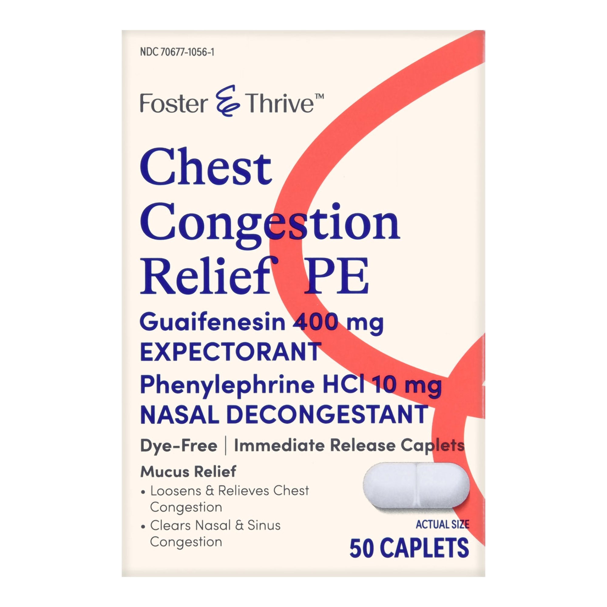 Foster & Thrive™ Chest Congestion Relief PE Guaifenesin & Phenylephrine Caplets