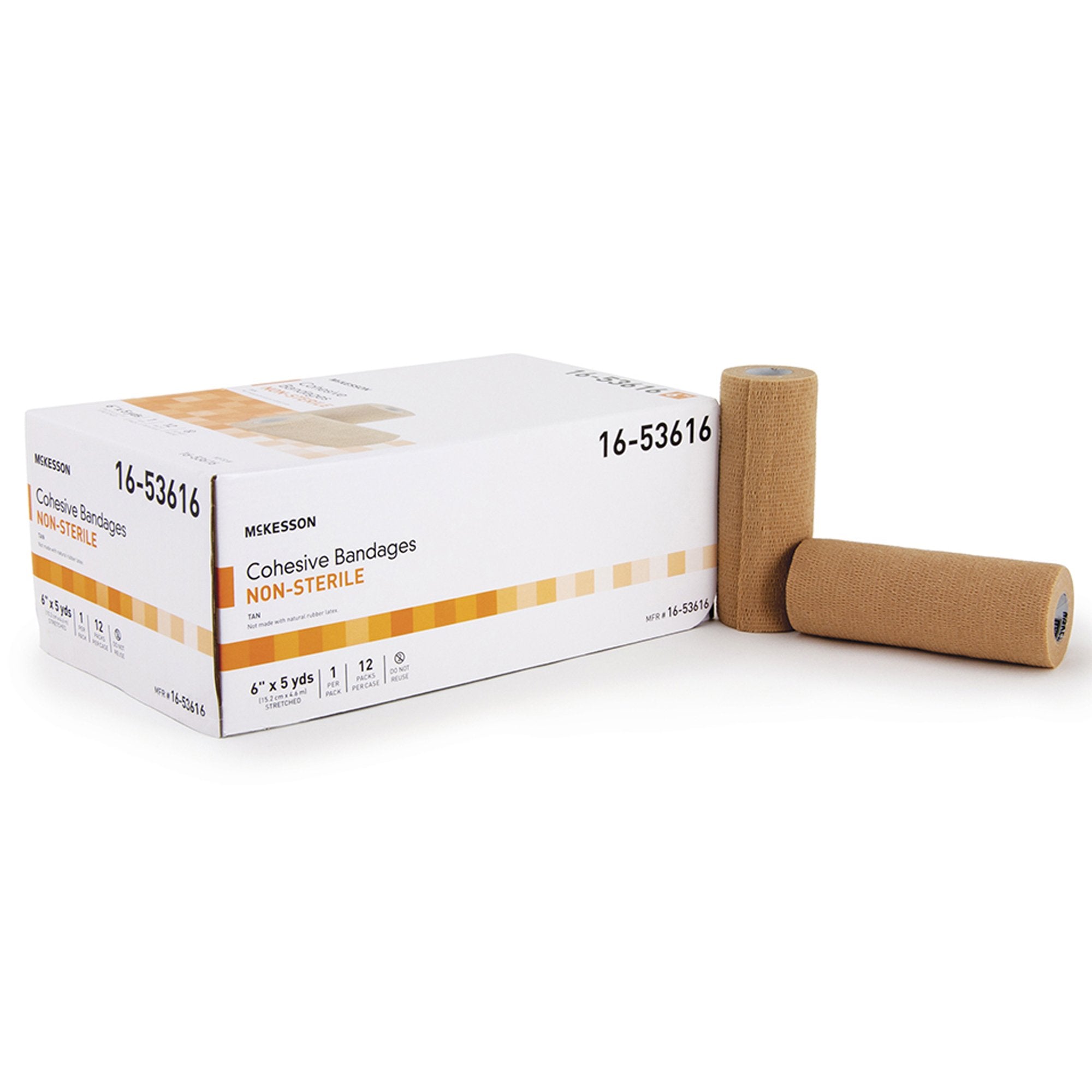 Cohesive Bandage McKesson 6 Inch X 5 Yard Self-Adherent Closure Tan NonSterile Standard Compression - image 3