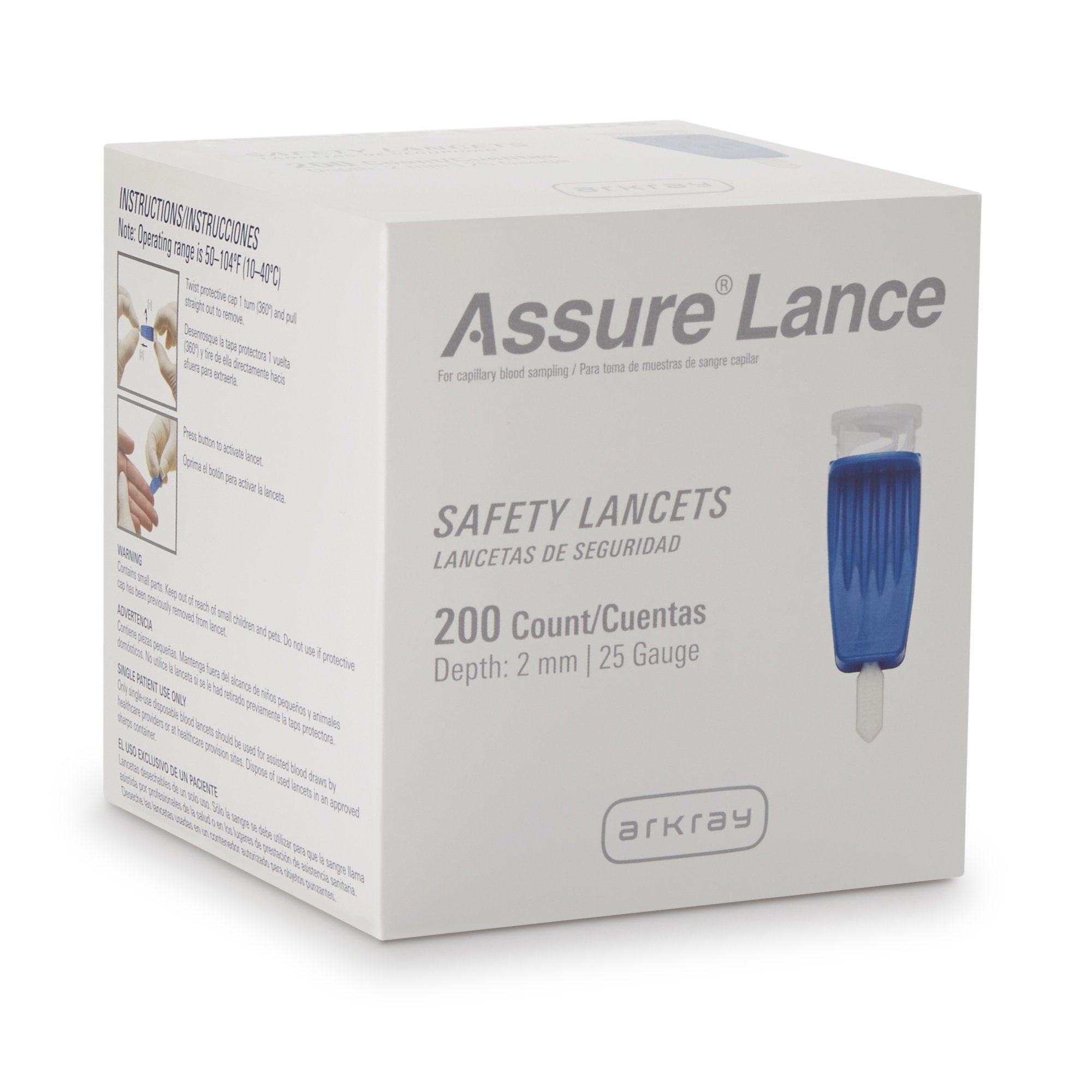 Safety Lancet Assure® 25 Gauge Protective Safety Cap Push Button Activation Finger - image 2