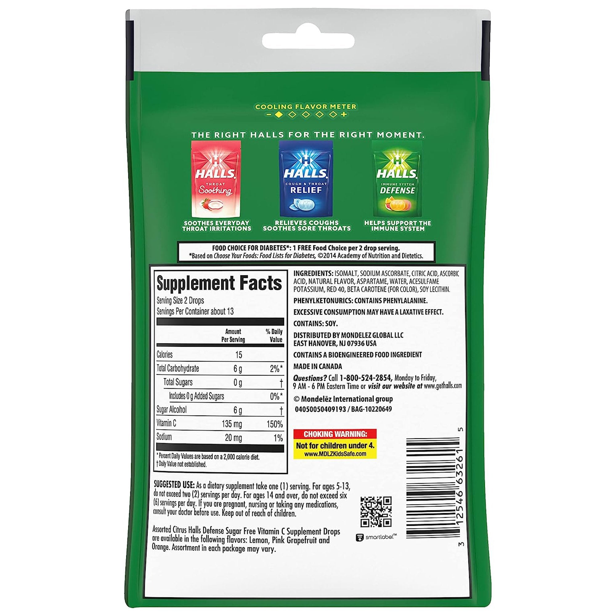 Vitamin C Supplement Halls® Defense Lozenge 25 per Bag Citrus Flavor - image 5