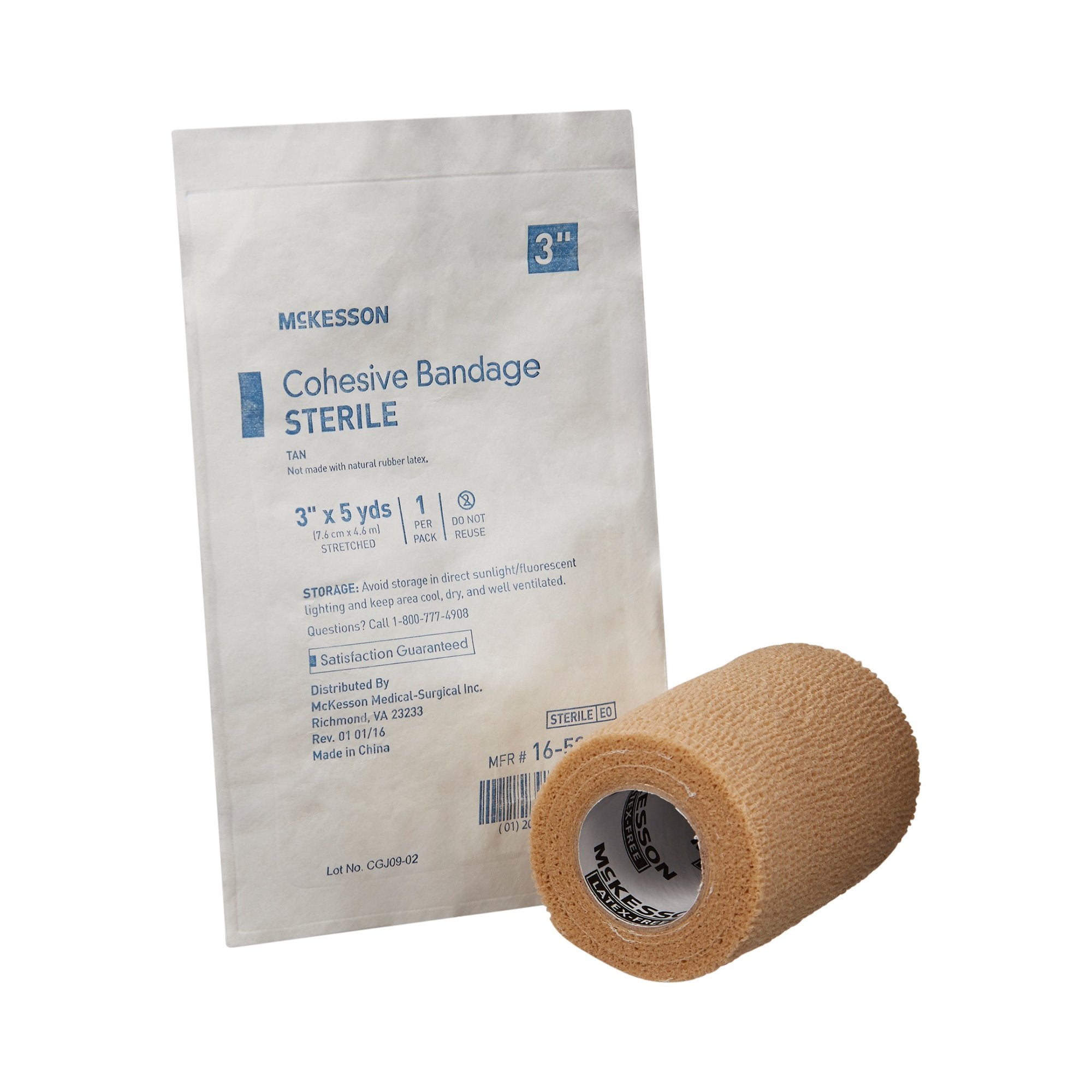 Cohesive Bandage McKesson 3 Inch X 5 Yard Self-Adherent Closure Tan Sterile Standard Compression - image 2