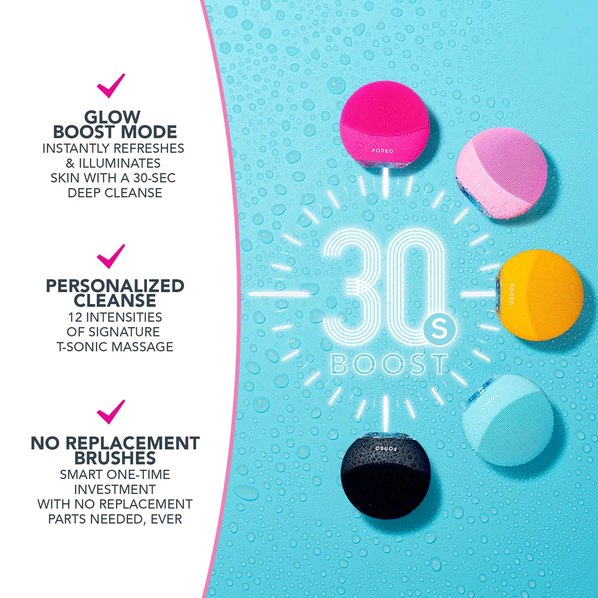 FOREO LUNA MINI 3 Cleansing Facial Brush, Fuchsia