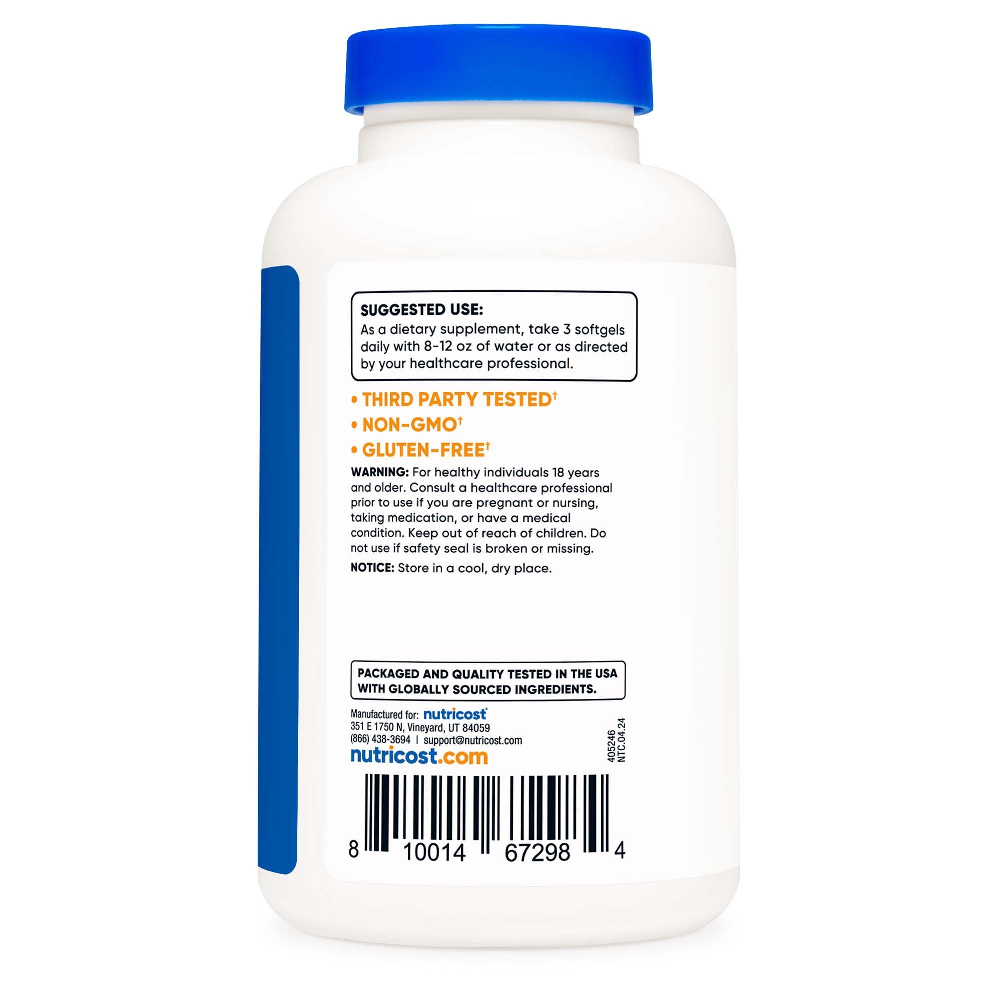Dietary Supplement nutricost® Omega-3 2,500 mg Strength Softgel 120 Per Bottle - image 3