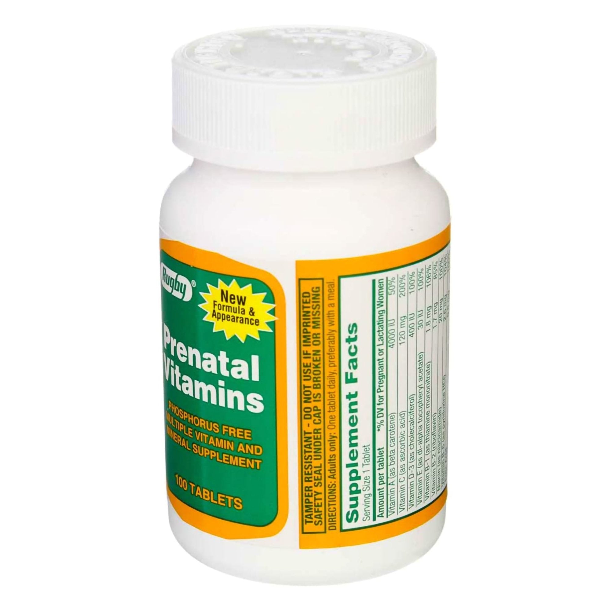 Prenatal Vitamin Supplement Rugby® PNV no.95 / Ferrous fum / Folic ac Tablet 100 per Bottle - image 2
