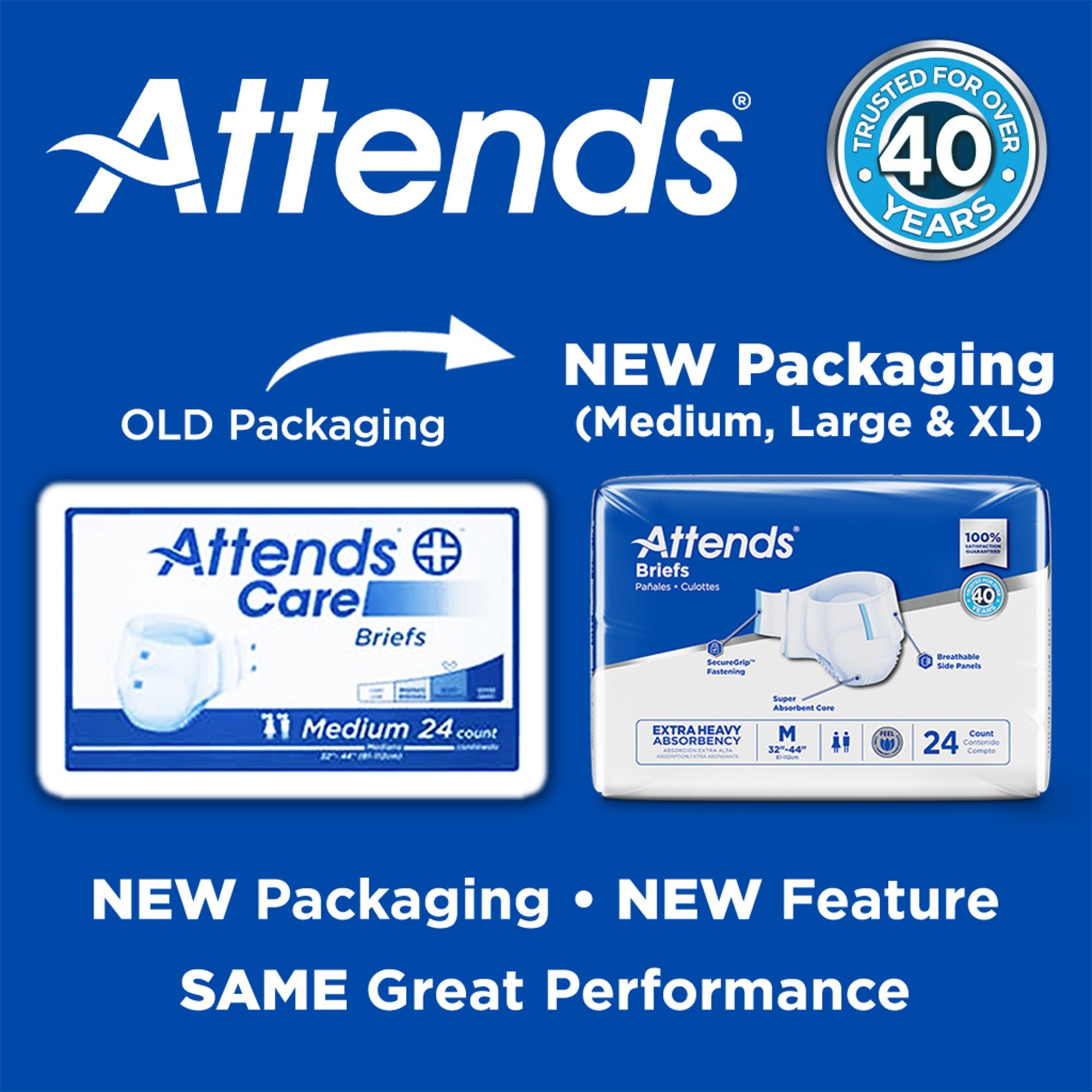Incontinence Brief Attends® Care Advanced Adult Large Unisex Disposable Heavy Absorbency - image 4