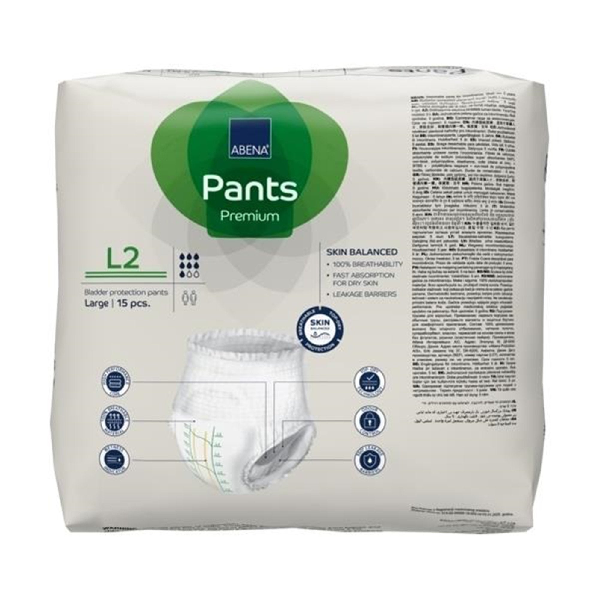 Absorbent Underwear Abena® Premium Pants L2 Pull On with Tear Away Seams Adult Large Unisex Disposable Heavy Absorbency - image 6