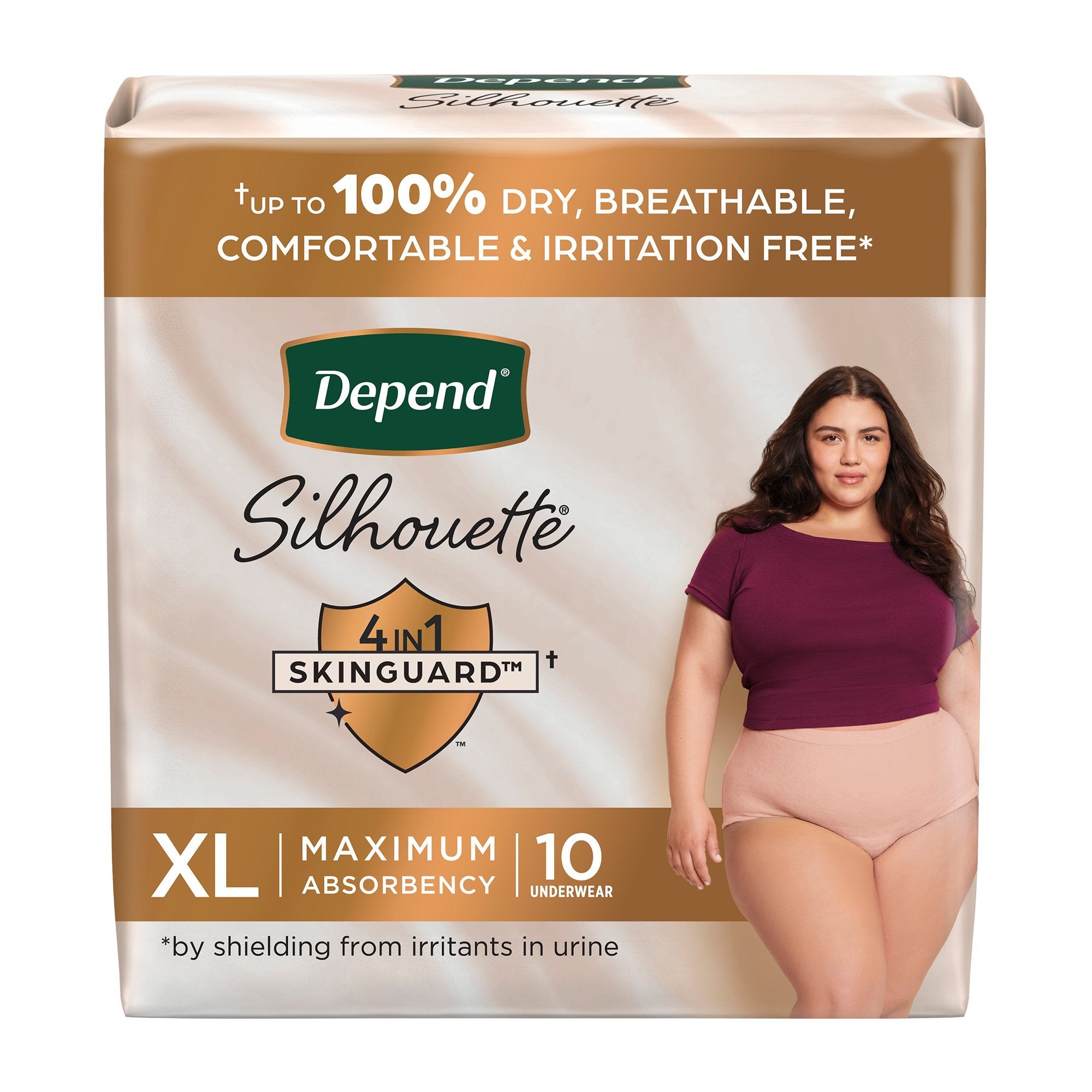 Absorbent Underwear Depend® Silhouette® Waistband Style Adult X-Large Female Disposable Heavy Absorbency