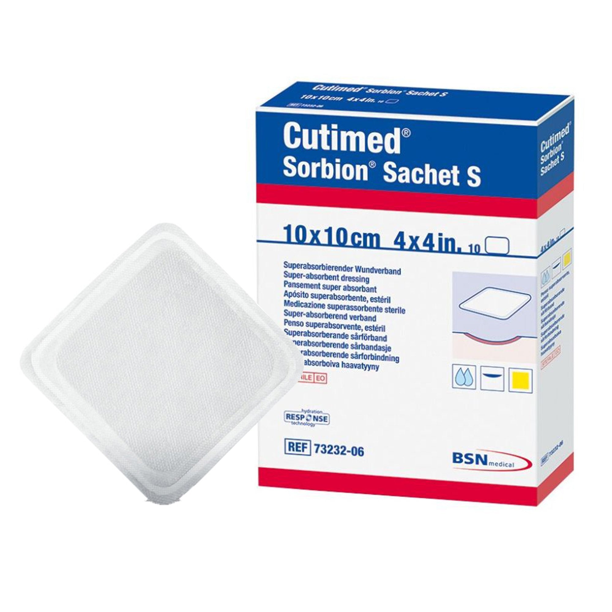 Cutimed® Sorbion® Sachet S Gelling Fiber Wound Dressing, 4 x 4 Inch