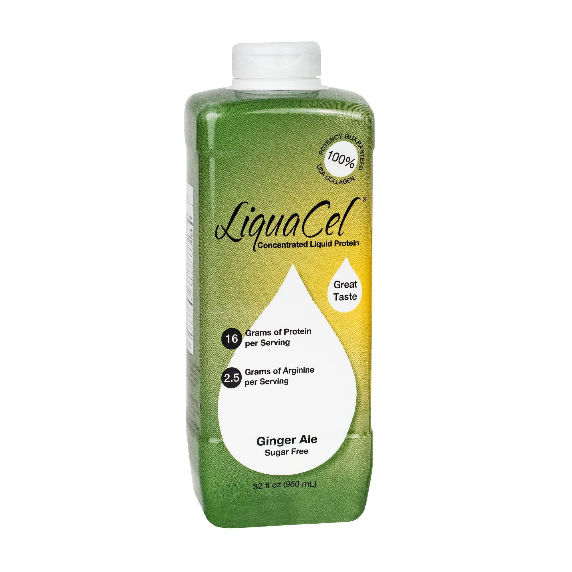 LiquaCel® Ginger Ale Concentrated Liquid Protein, Sugar Free, 32-ounce Bottle