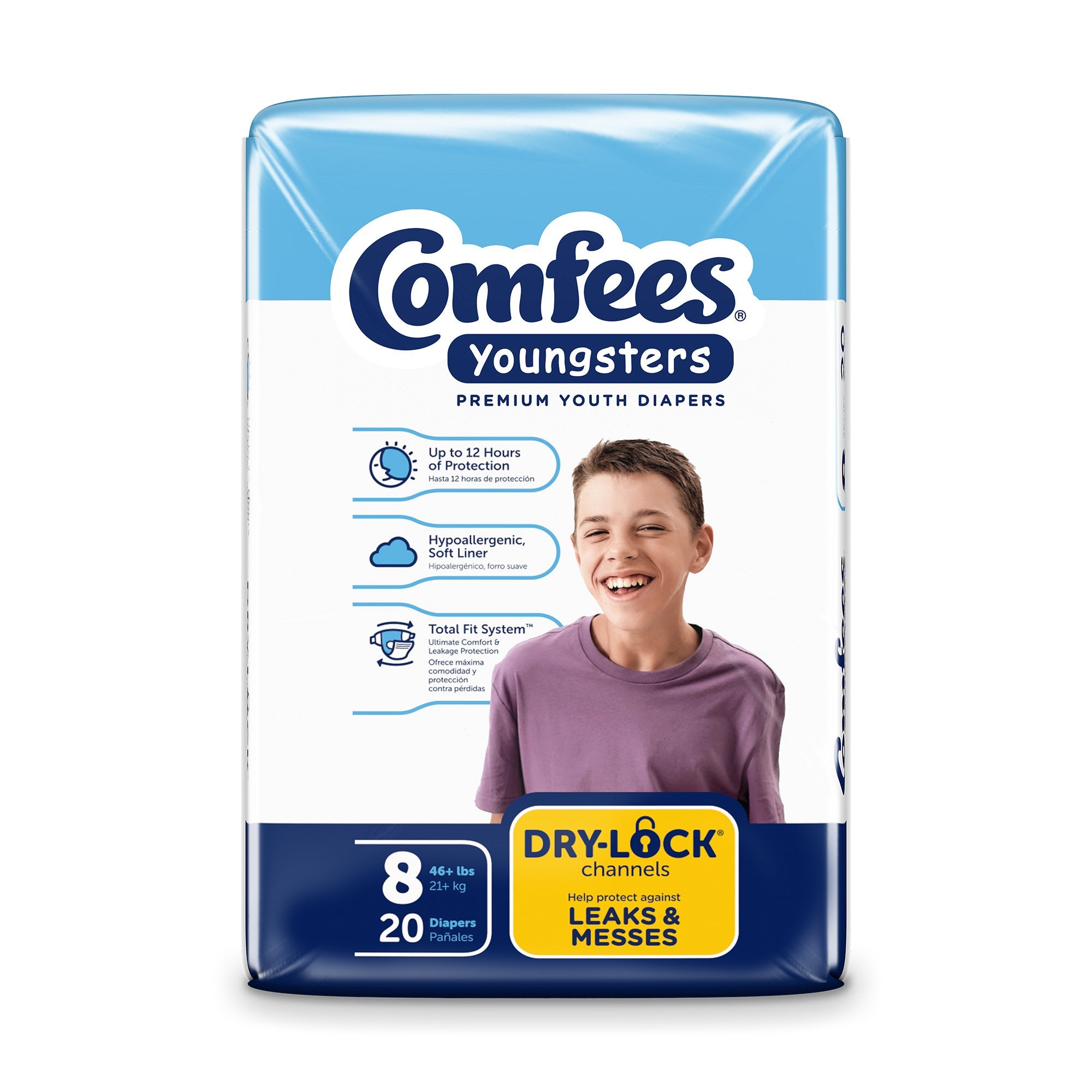 Unisex Youth Incontinence Brief Comfees® Youngsters Size 8 Disposable Heavy Absorbency - image 2