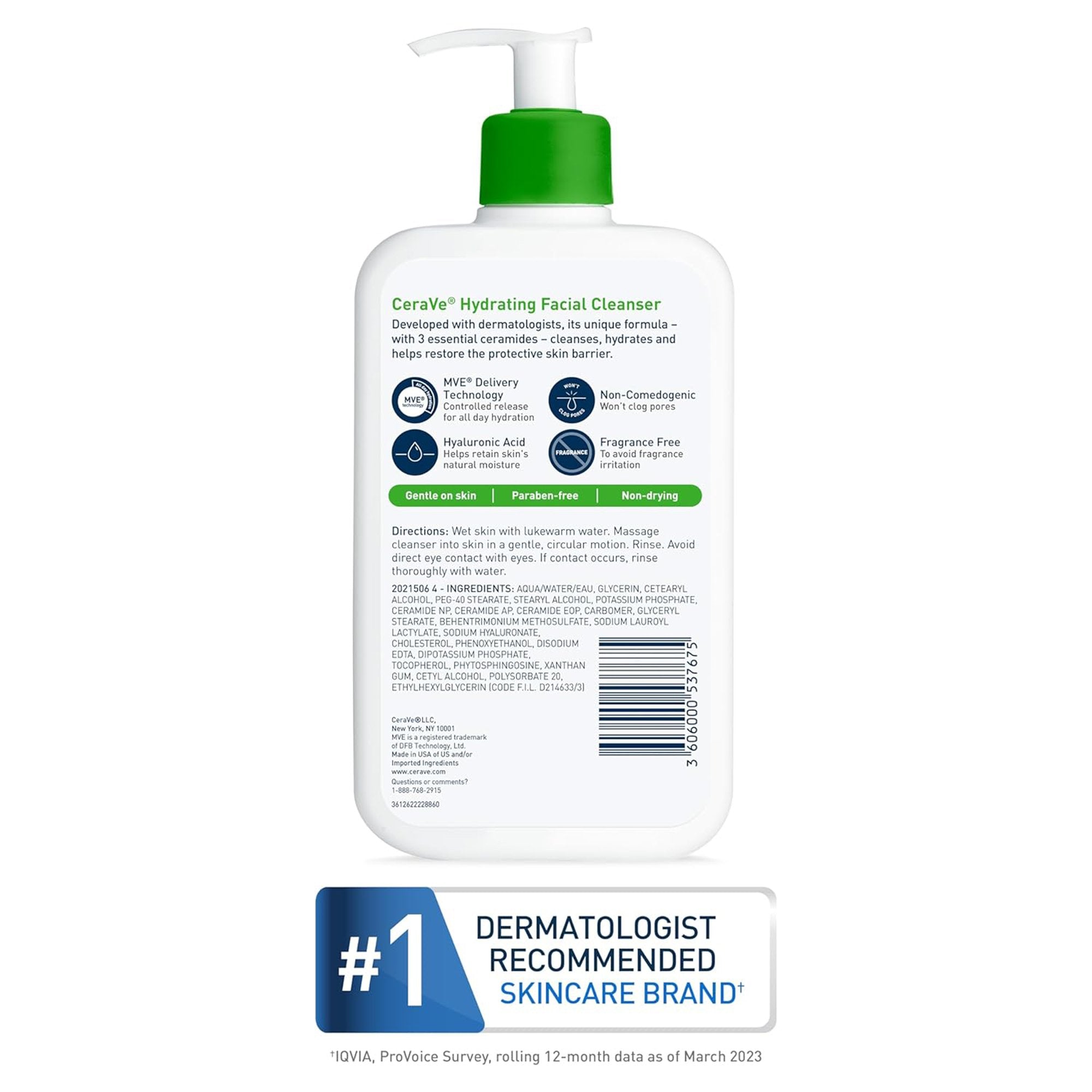 Facial Cleanser CeraVe® Foaming Foaming 16 oz. Pump Bottle Unscented - image 7