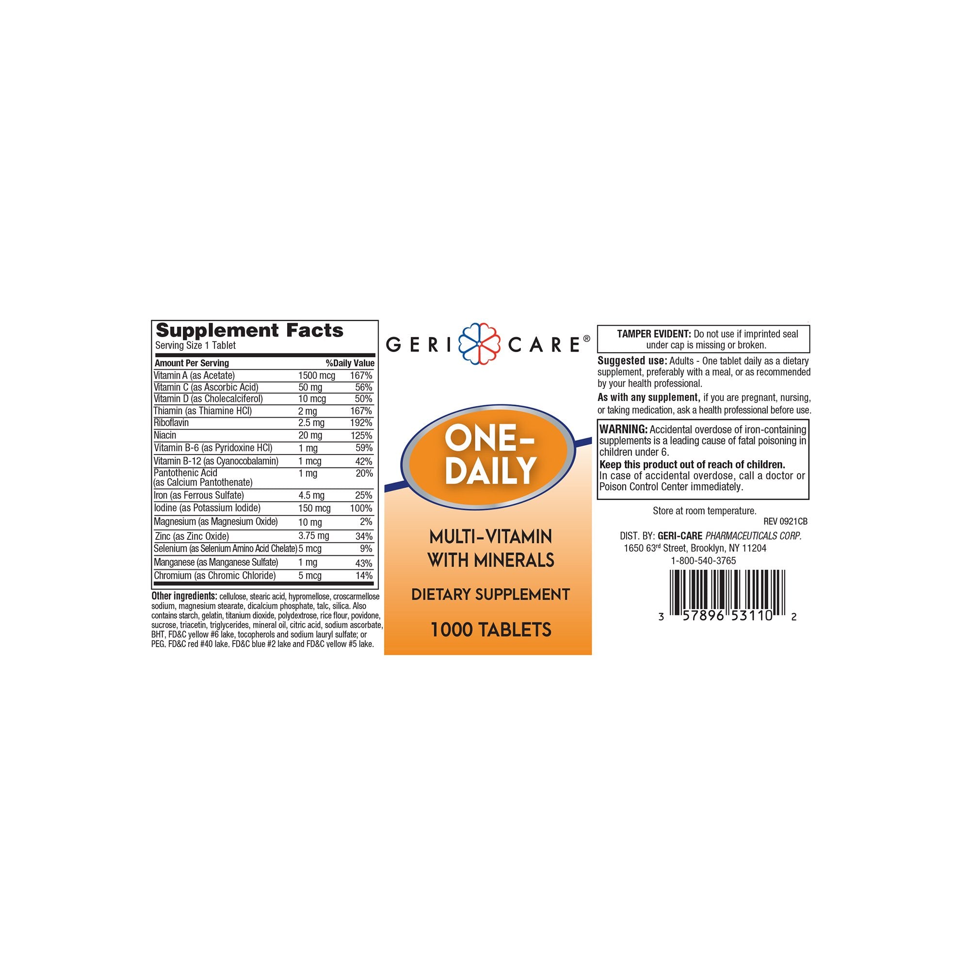 Pain Relief Geri-Care® 500 mg Strength Acetaminophen Caplet 100 per Bottle - image 2