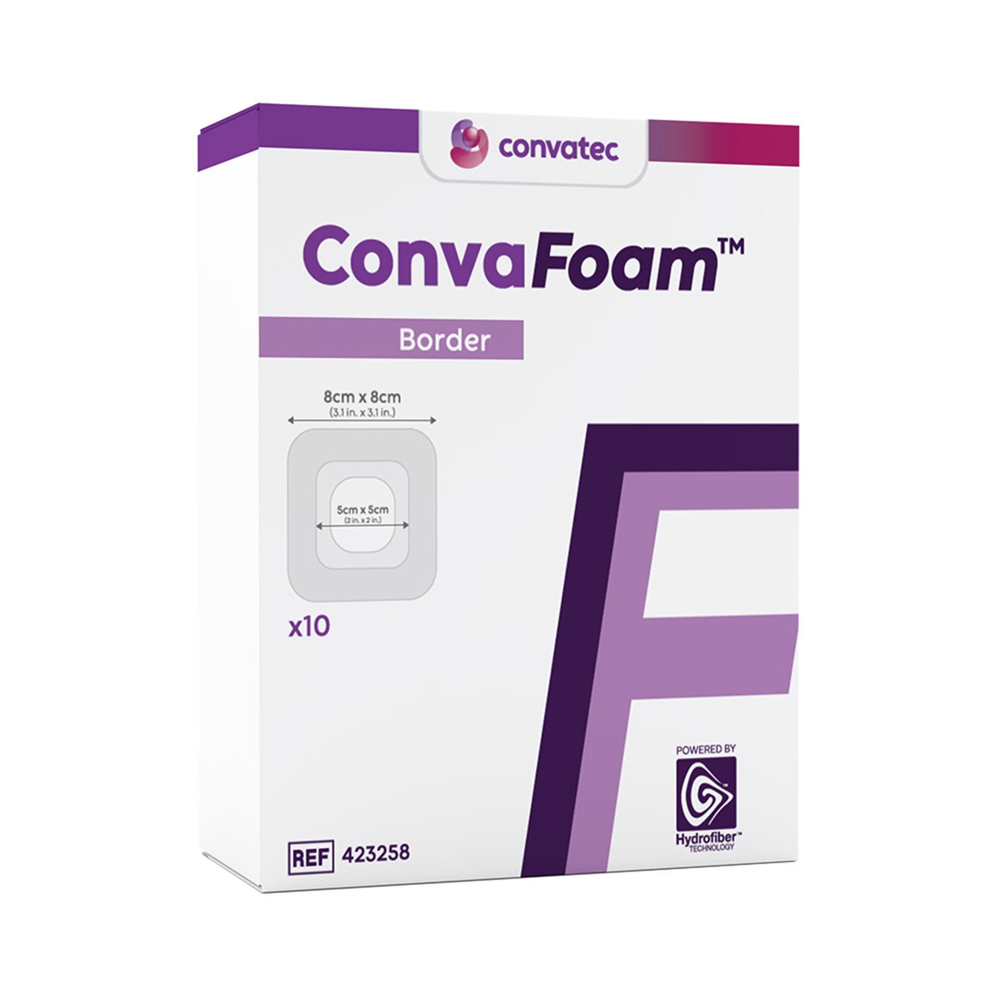 ConvaFoam™ Border Silicone Adhesive Foam Dressing, 8 x 8 Centimeter