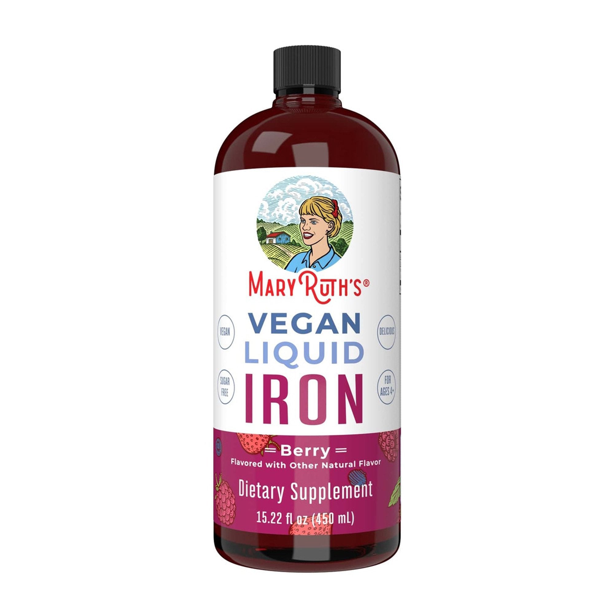 Dietary Supplement Mary Ruth's® Liquid Iron Iron 6 to 18 mg Strength Liquid 16 oz. Berry Flavor