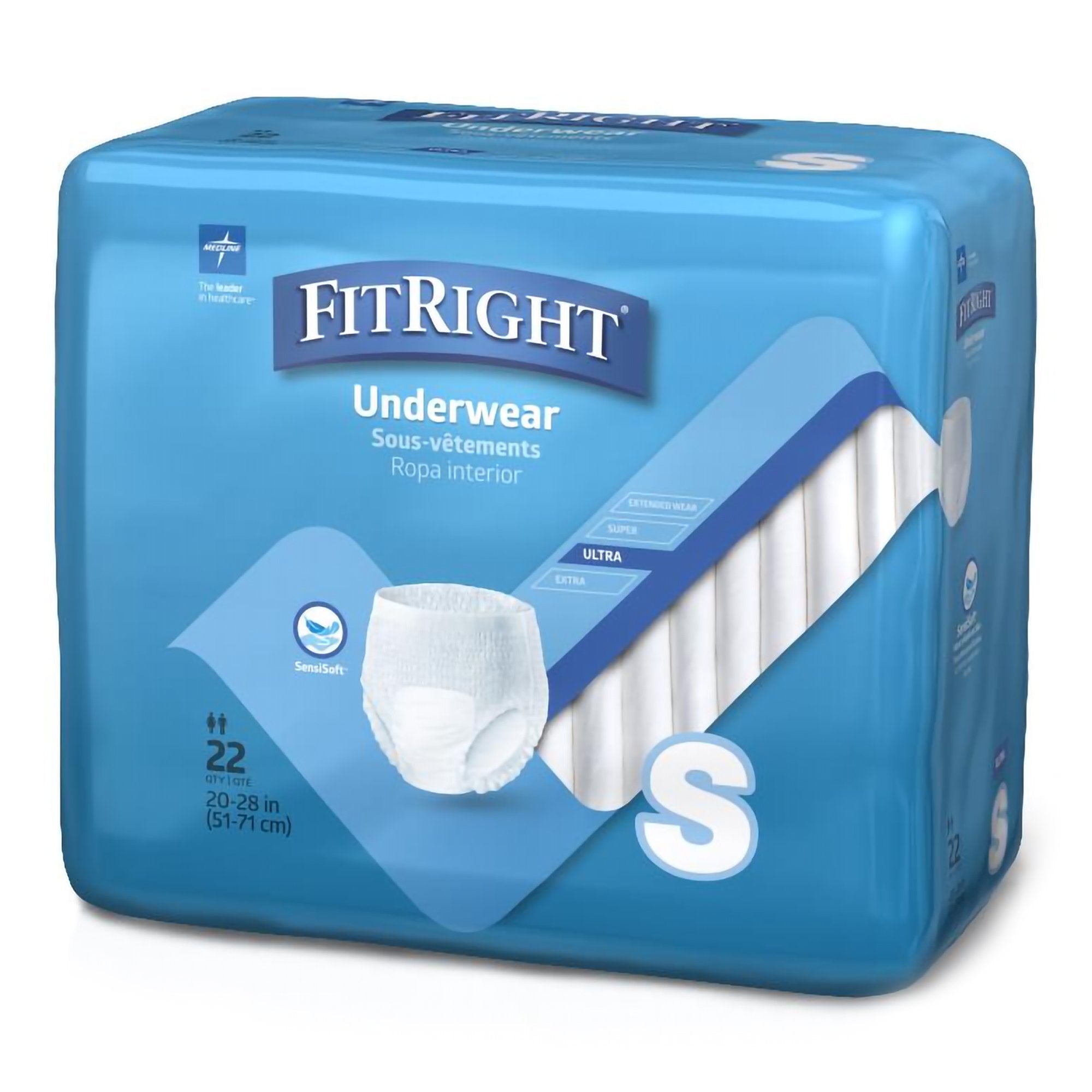 Absorbent Underwear FitRight® Classic Pull On with Tear Away Seams Small Unisex Disposable Moderate Absorbency - image 3