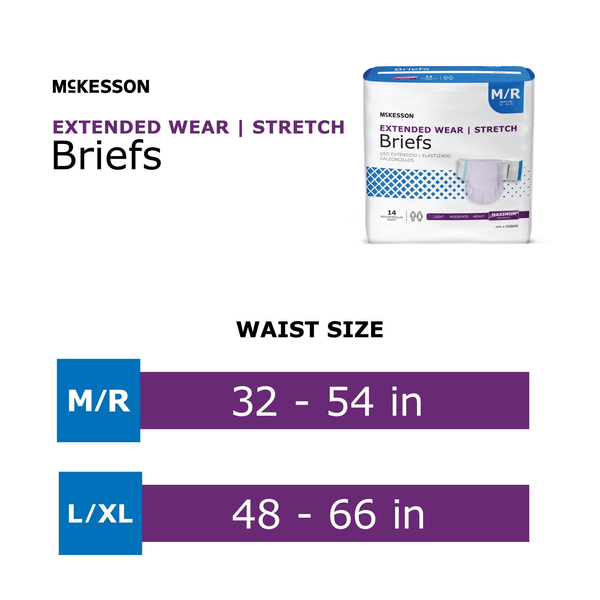 Incontinence Brief McKesson Extended Wear Adult Large / X-Large Unisex Disposable Heavy Absorbency - image 2