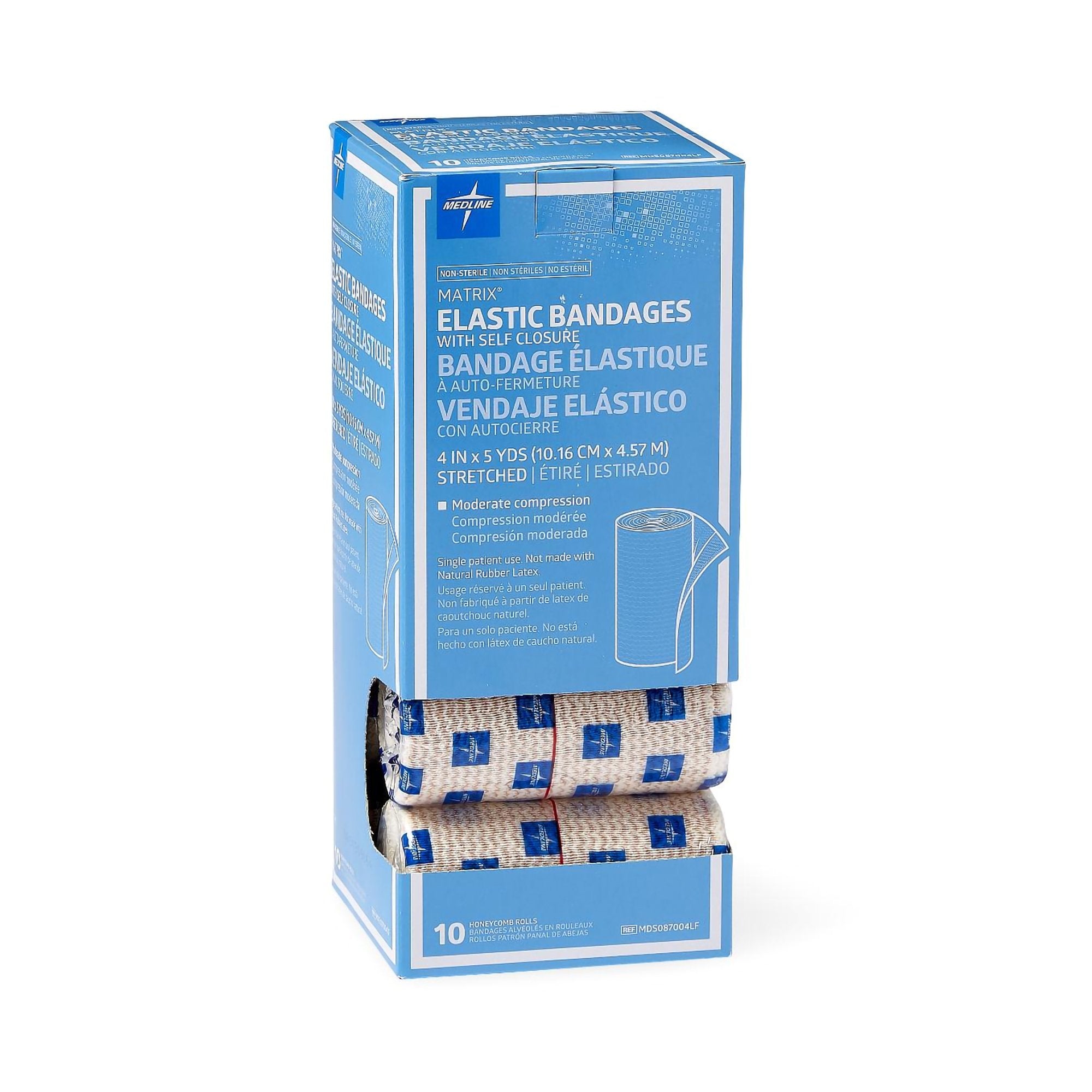 Elastic Bandage Matrix 4 Inch X 5 Yard Double Hook and Loop Closure Natural NonSterile Medium Compression - image 3