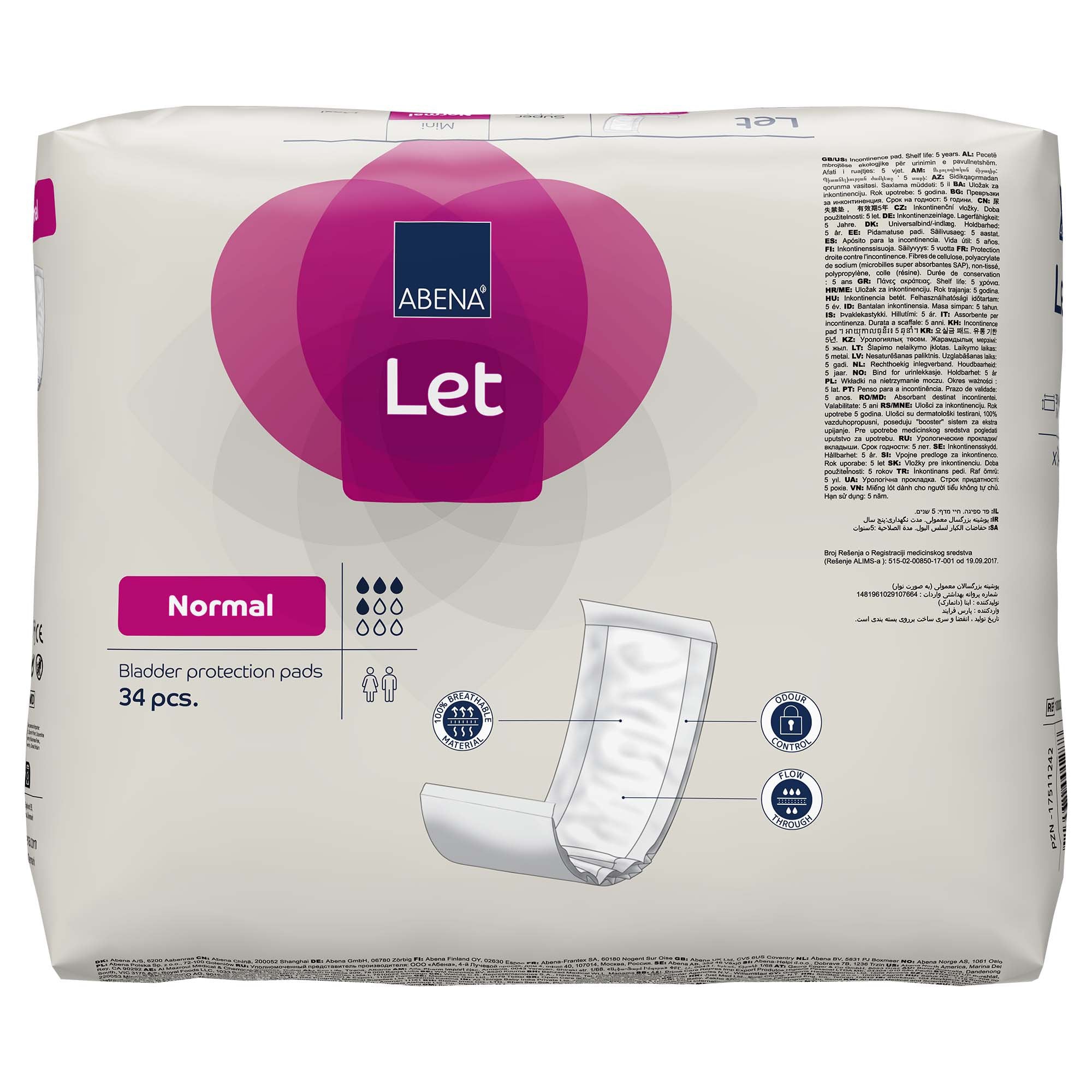 Incontinence Liner Abena® Abri-Let Normal 4.3 X 15.3 Inch Light Absorbency Fluff / Polymer Core One Size Fits Most - image 6
