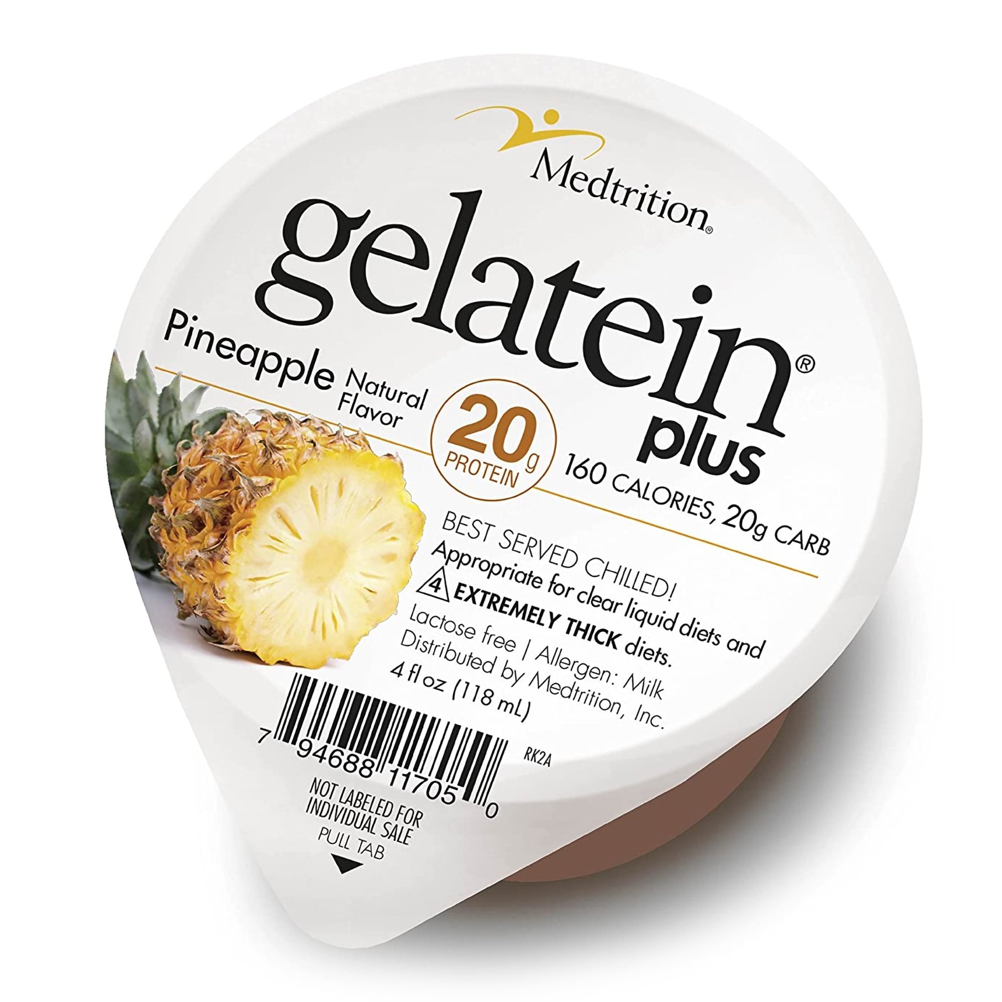 Gelatein® Plus Pineapple High Protein Gelatin, 4-ounce cup