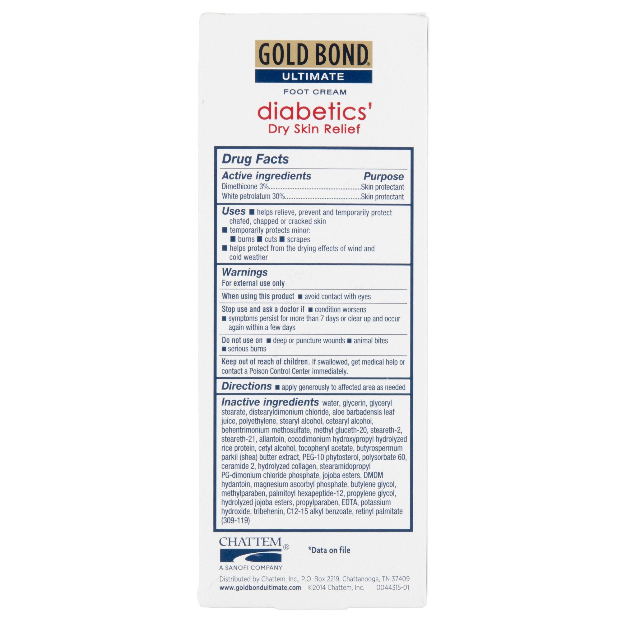 Foot Moisturizer Gold Bond® Medicated Diabetics' 3.4 oz. Tube Unscented Cream - image 3