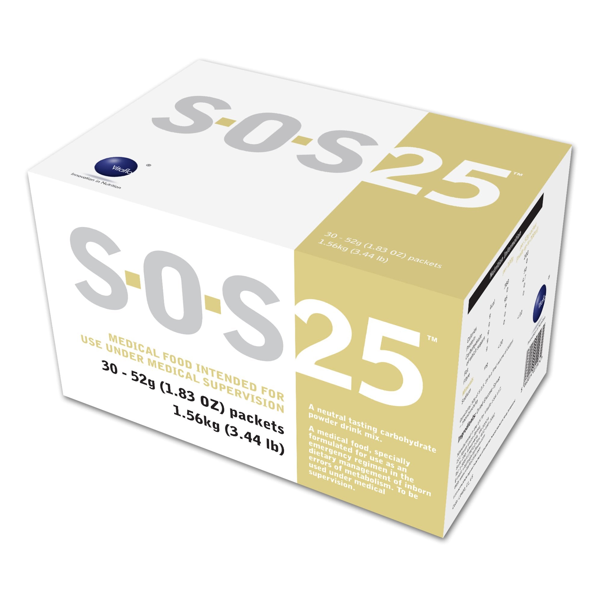 Oral Supplement S.O.S.™ 25 Neutral Flavor Powder 52 Gram Individual Packet