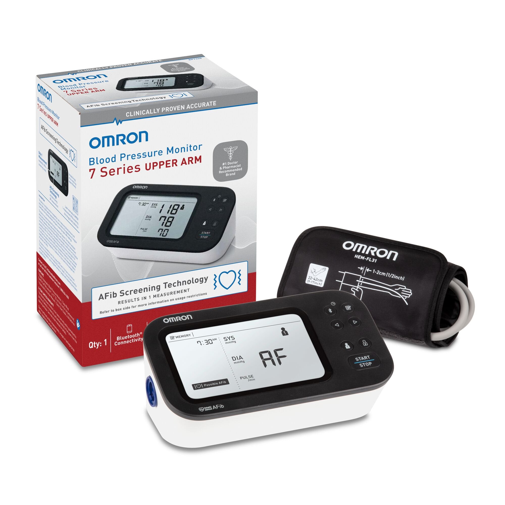 Digital Blood Pressure Monitor Omron 7 Series® Adult Cuff Nylon Cuff 9 to 17 Inch Desk Model