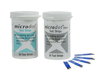 Blood Glucose Test Strips Microdot® 50 Strips per Pack For Microdot® Meters